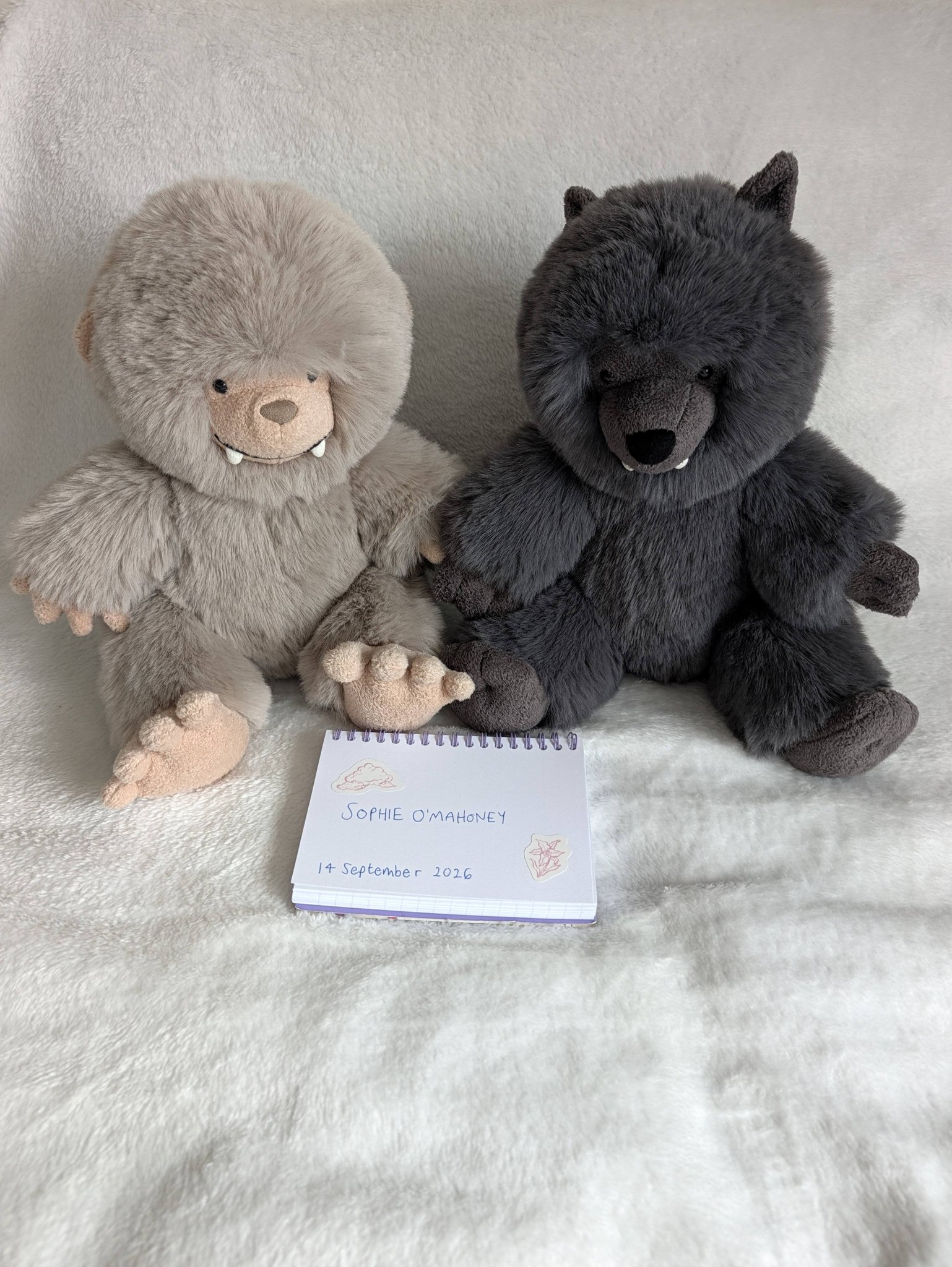 Bo Bigfoot & Wilf Wolf plush bundle for sale