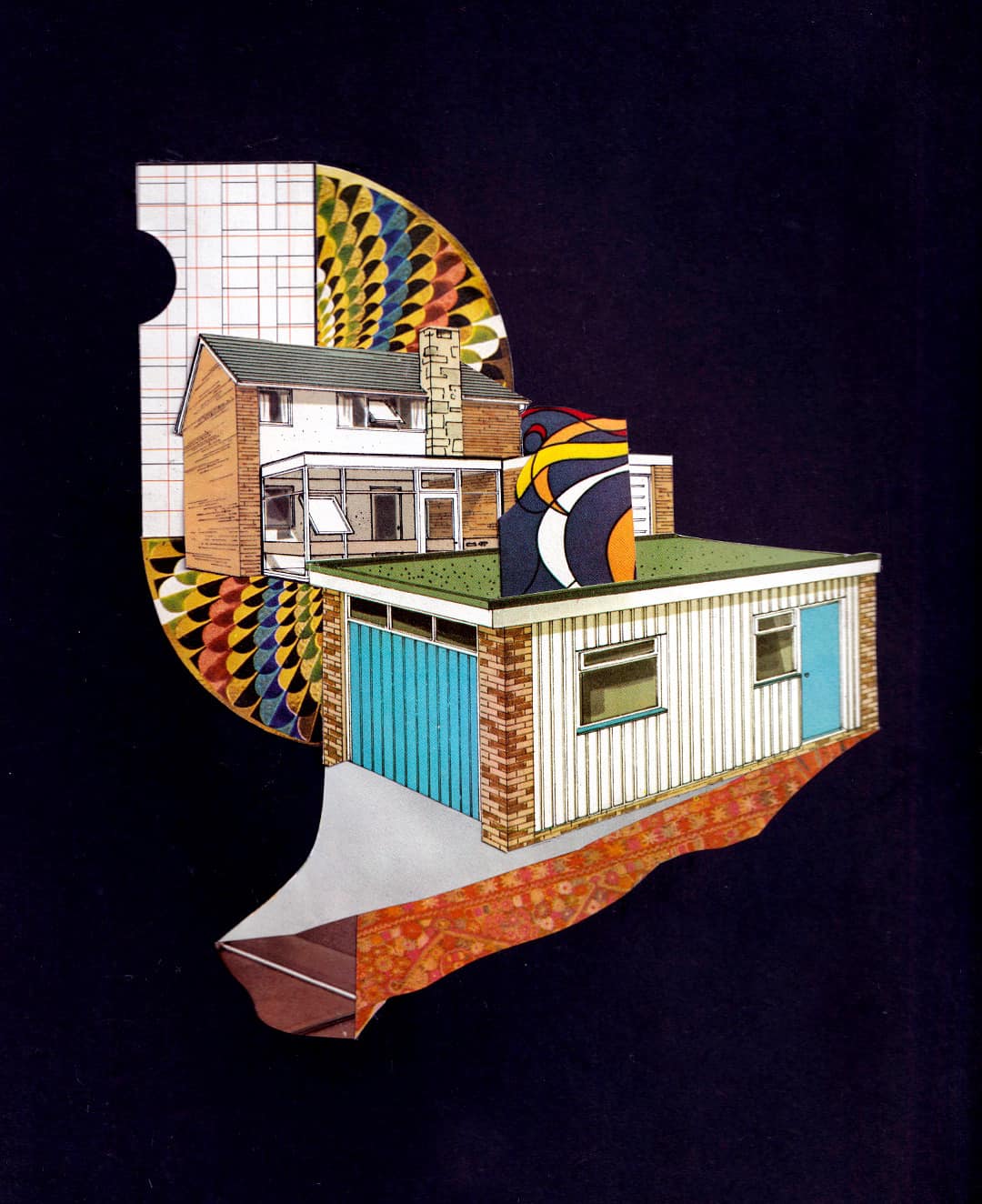 Remixed 70s House and Home Architectural Magazines as Art