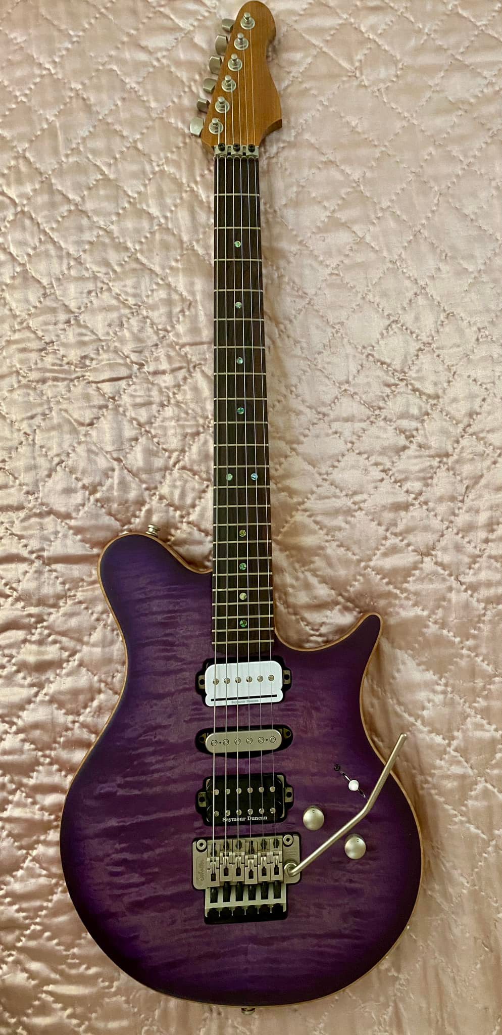 Custom Warmoth guitar with mahogany body and ziricote board