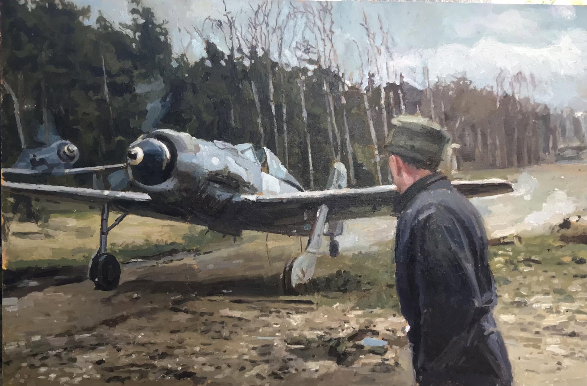 An original oil painting I did showing USAAF B26 Bombers being