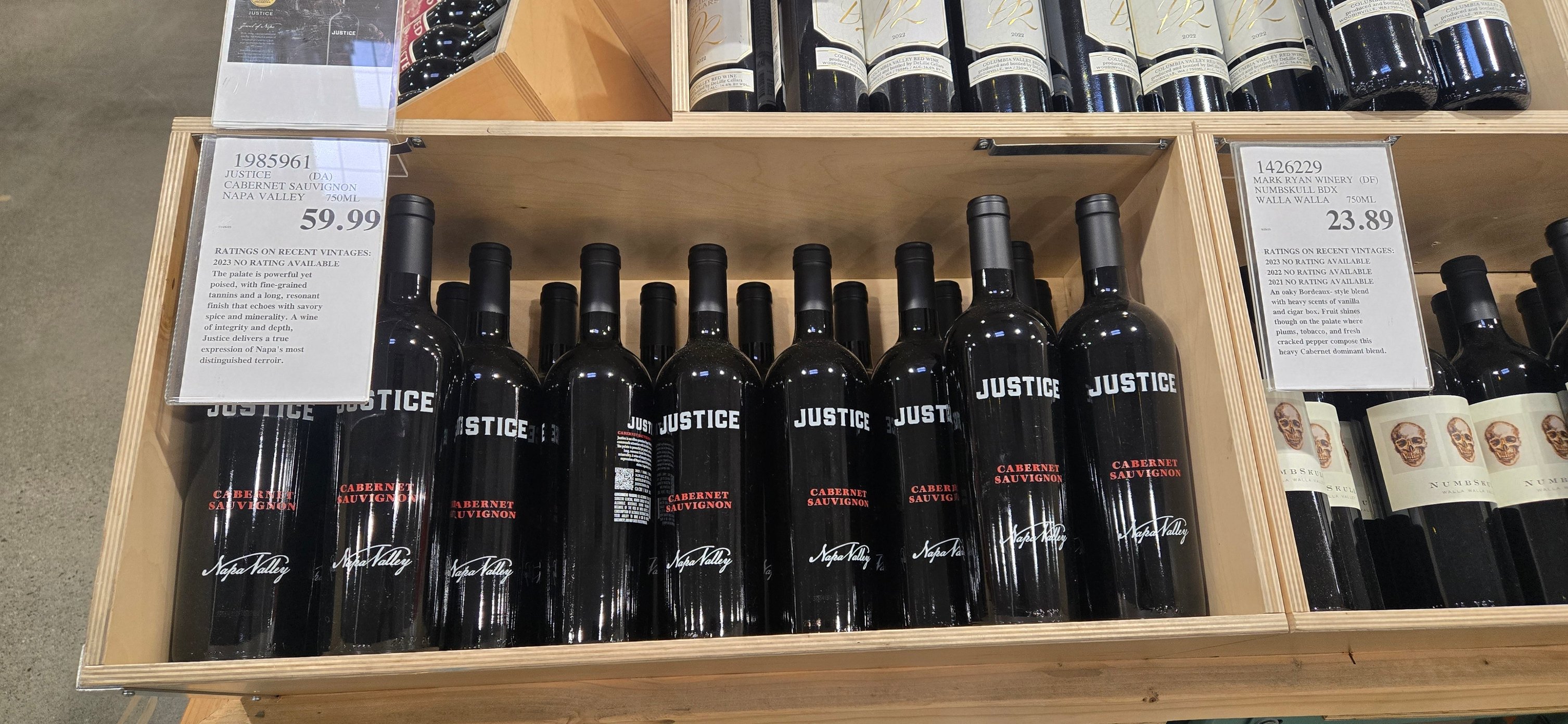 Justice wine equivalent to $600 bottle
