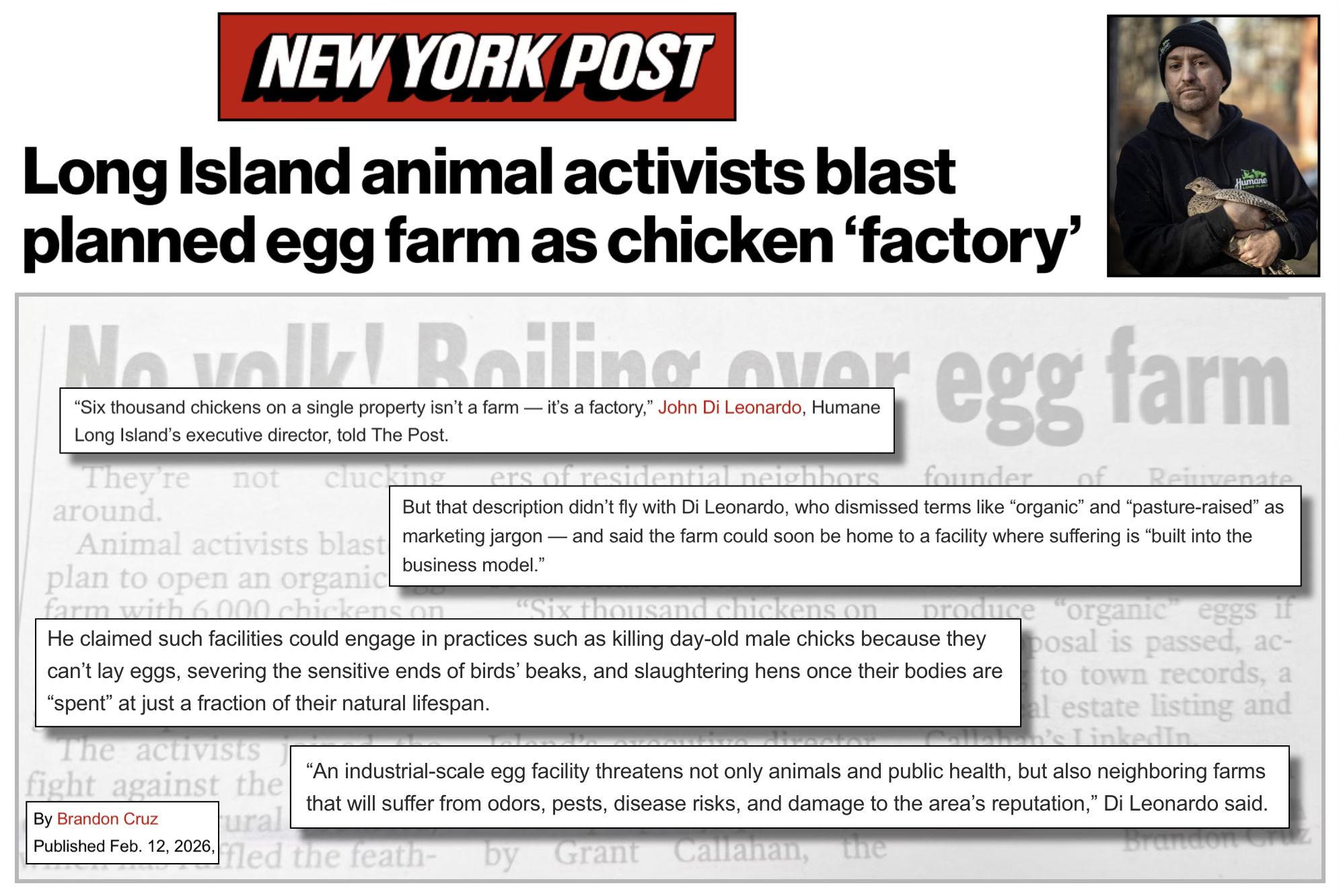 Donny Moss - Not only did Humane Long Island founder John... | Facebook