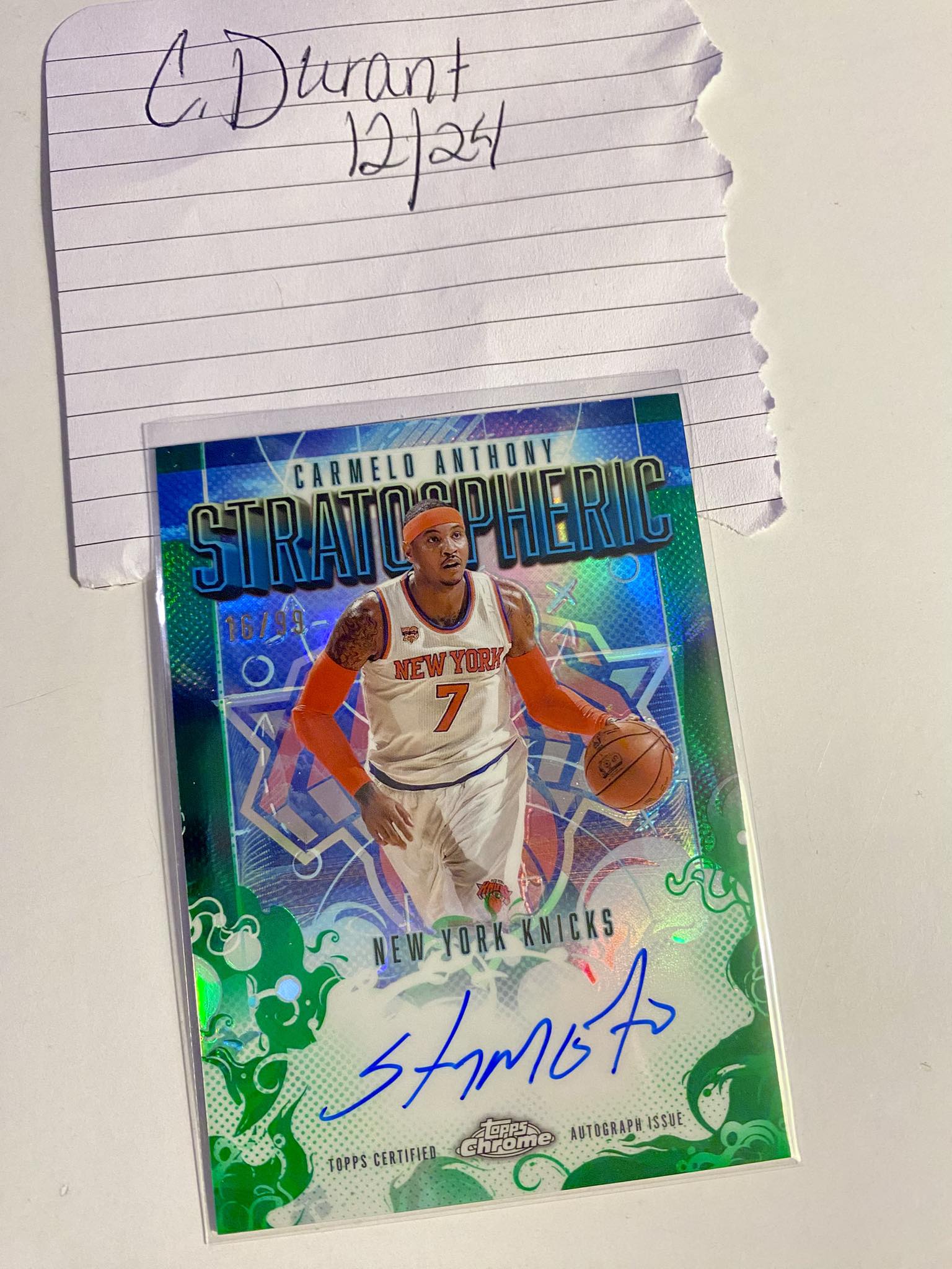 Mint condition Topps 2025 KARMELO ANTHONY