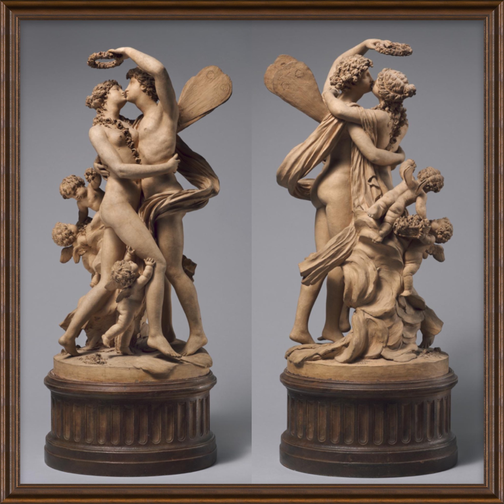 In this dynamic terracotta sculpture, we see winged Zephyrus, god