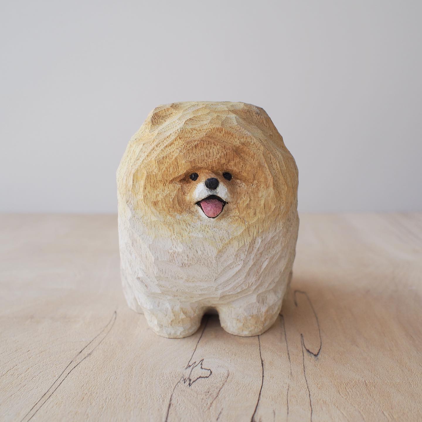Chubby wood carving animals by k10ko_kyoko | IG