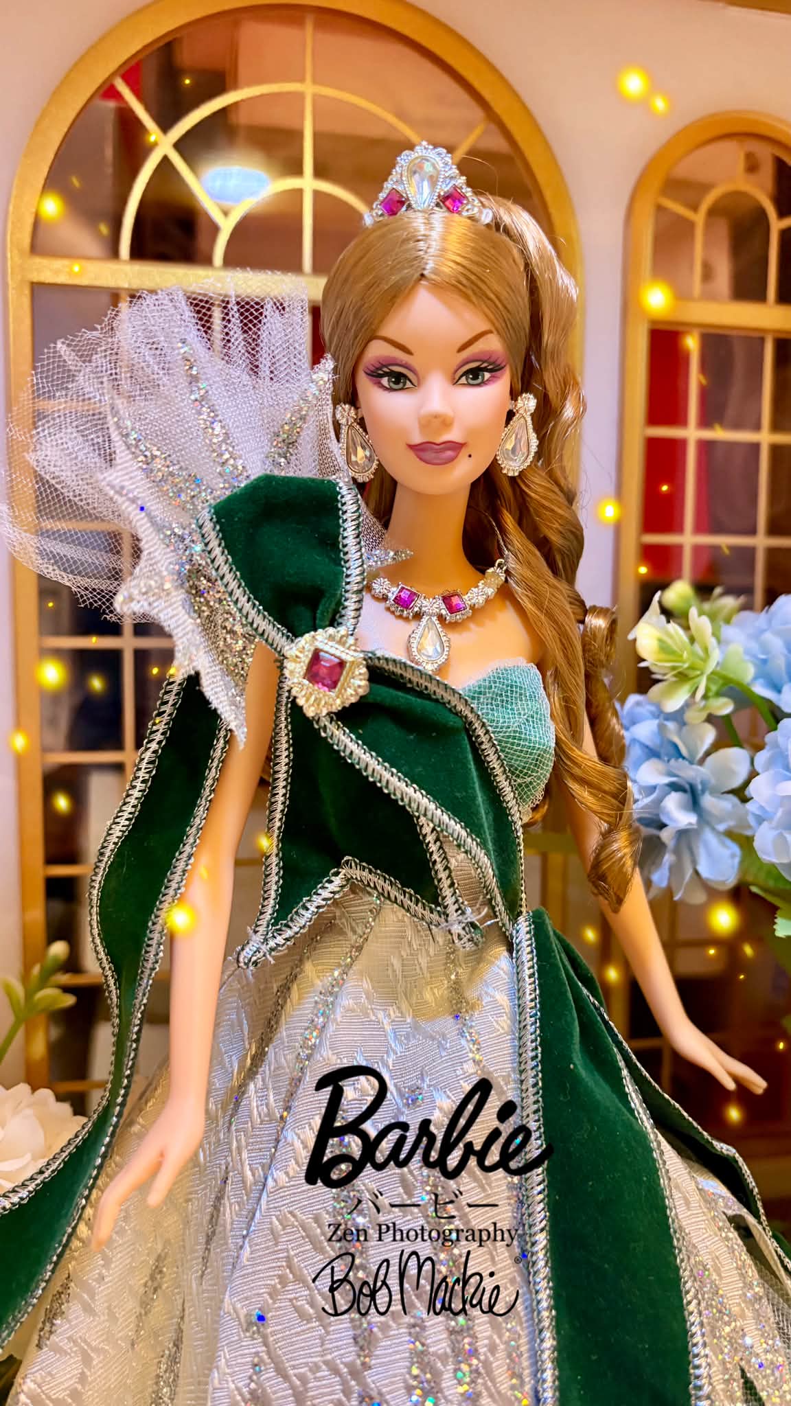 holiday barbie with green dress 2005 by Bob Mackie review: underrated collectible doll dark green dress barbie doll