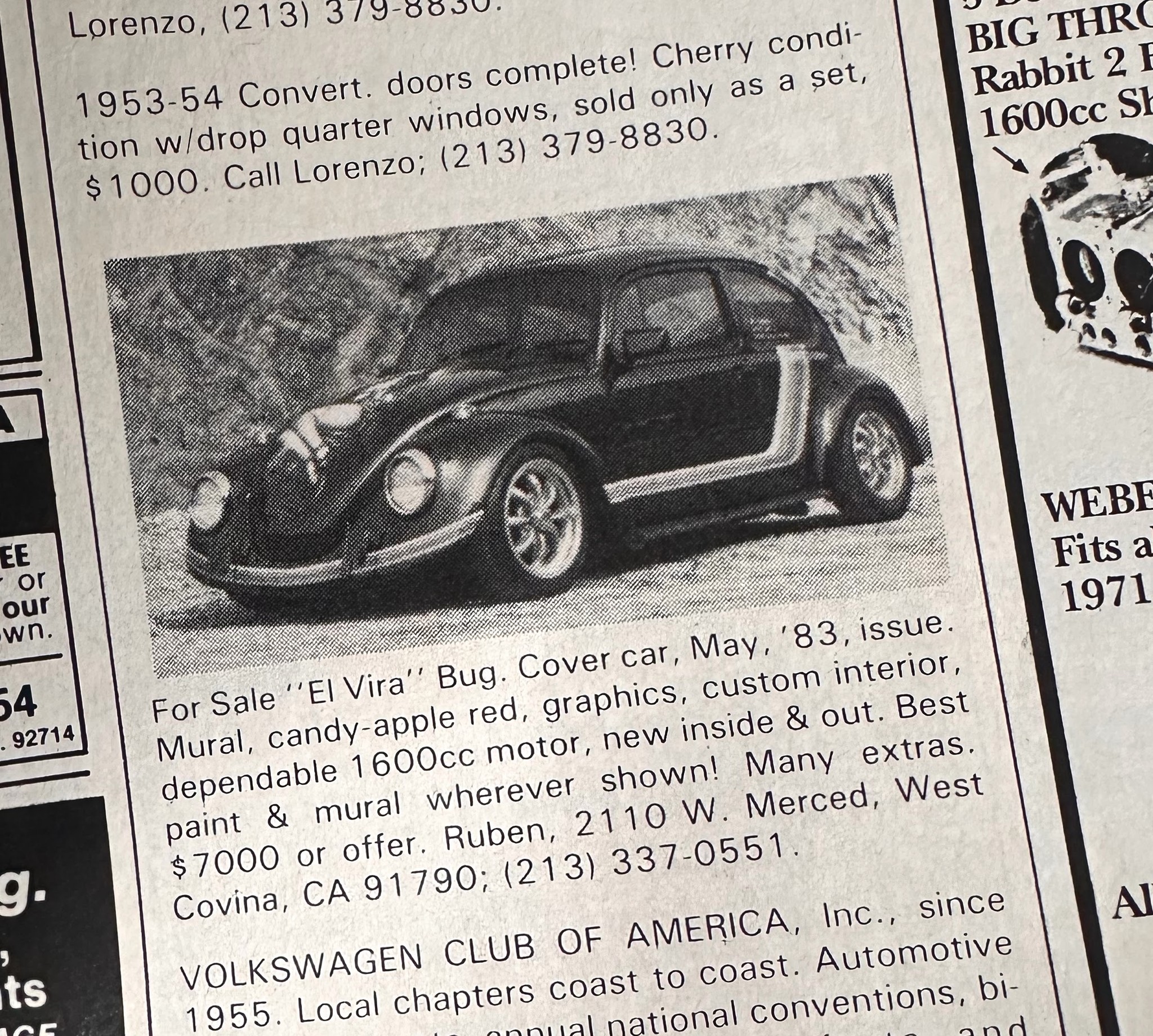 Was custom Volkswagen Bug for sale before accident?