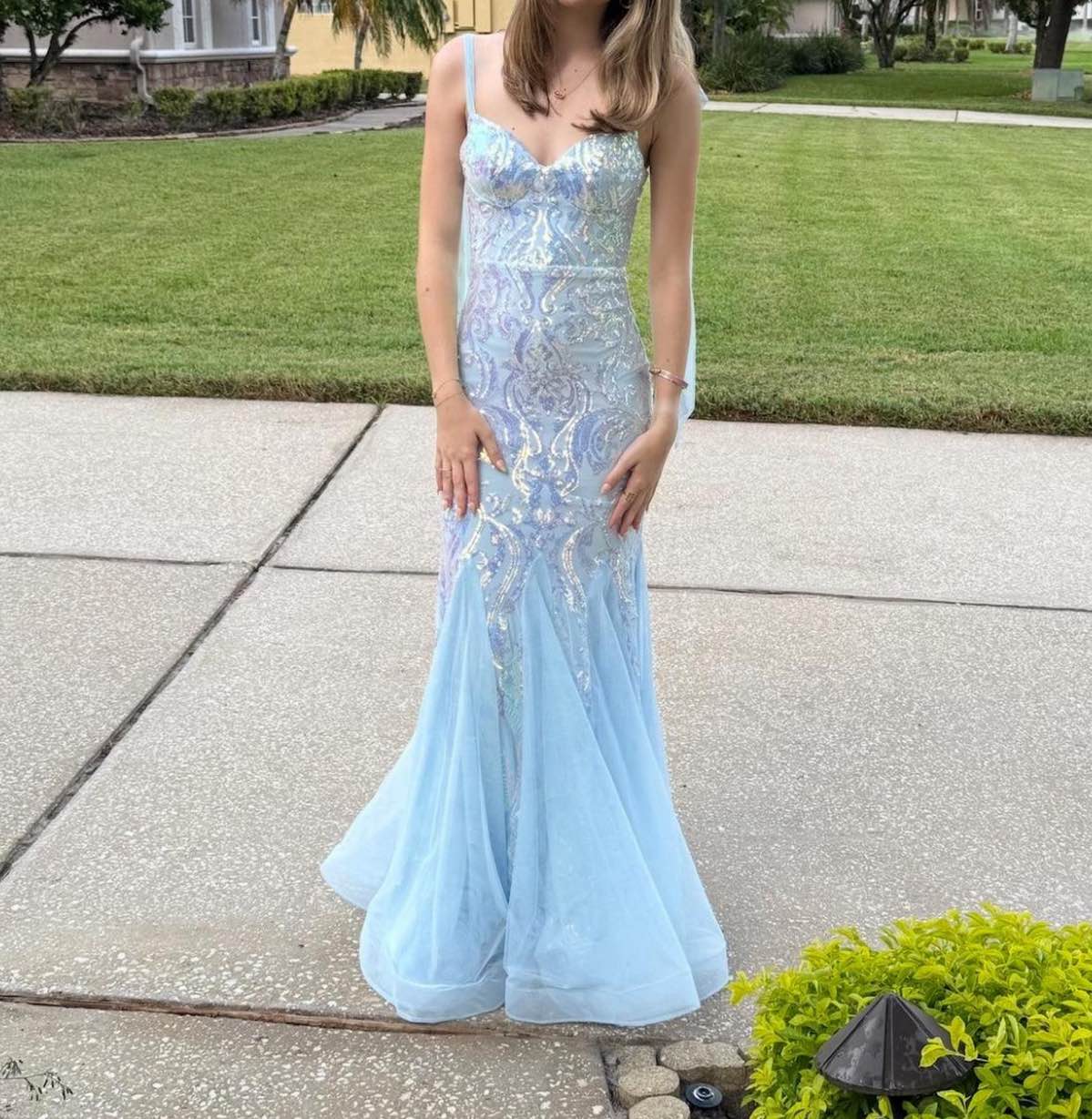 glitter print mermaid dress by cinderella divine j810 Worn once, size 8, unaltered dark emerald J810. Original price: $350, selling for $150 or best offer. Sparkle from every angle in this fitted, long Evening gown