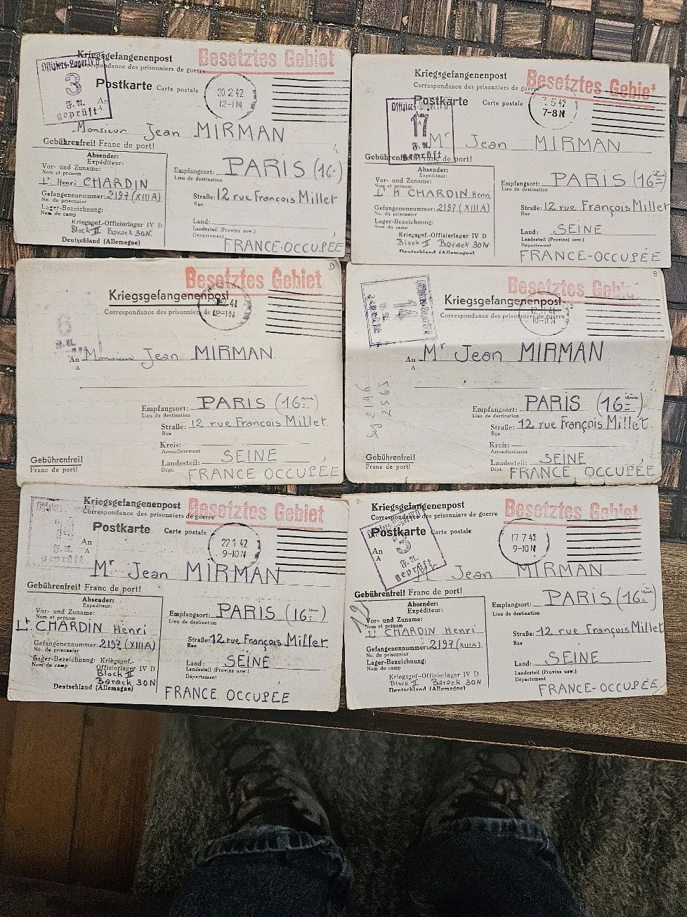 WW1 & WW2 registration cards. John Leer French. STOLȻEȽ