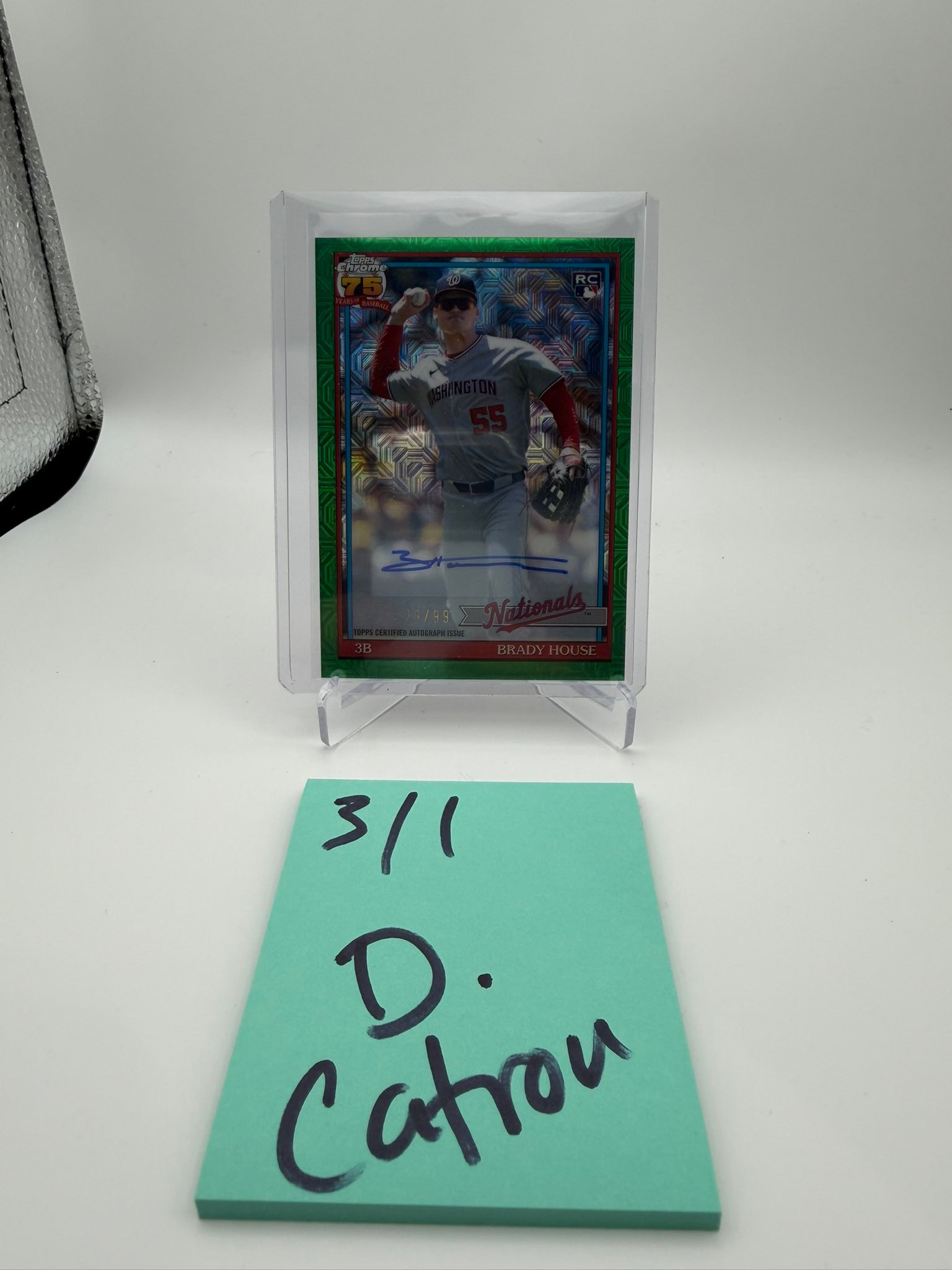 Brady House green mojo auto /99 and a player relic 47$ shipped