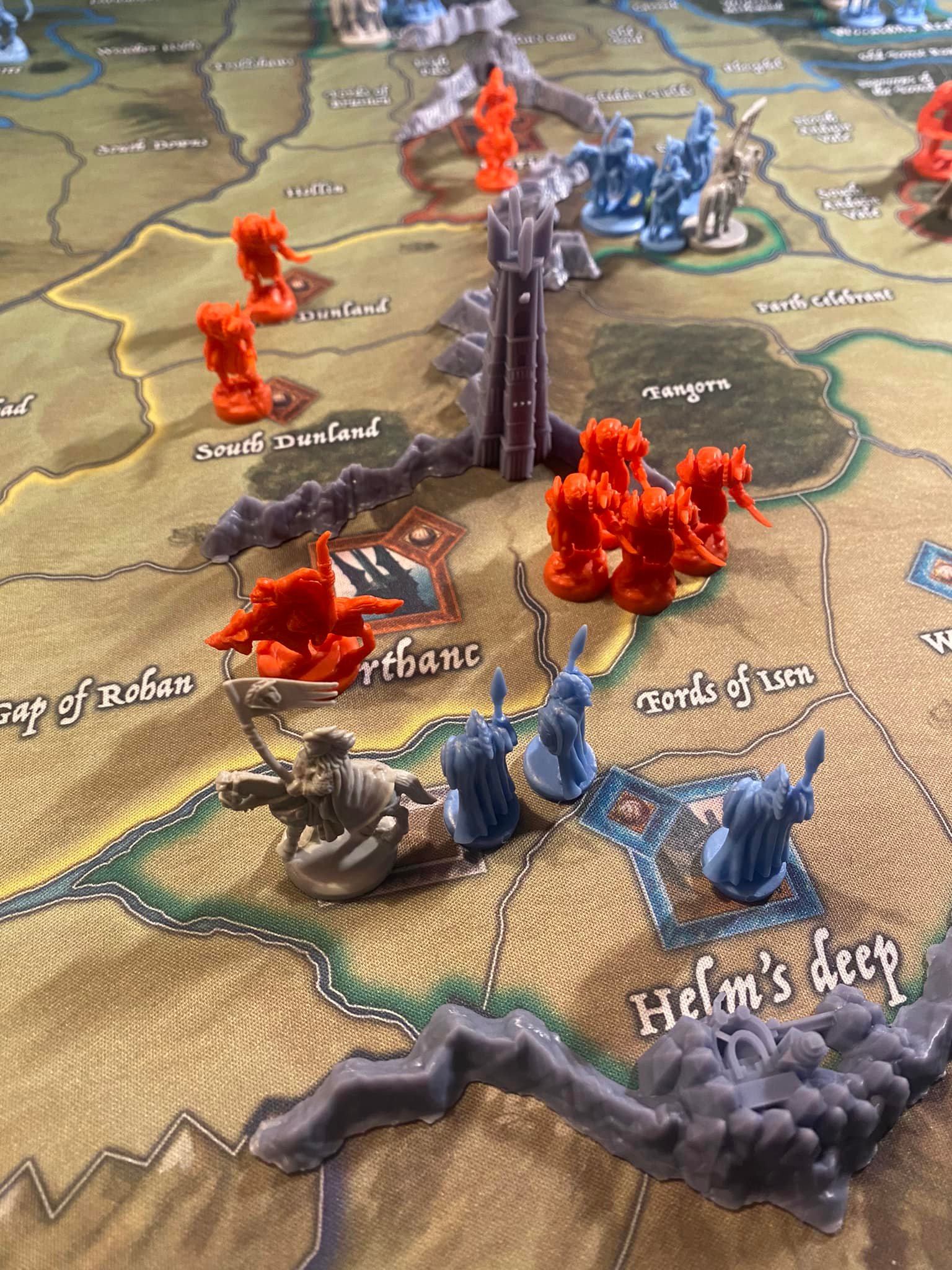 War of the Ring board game with 3D printed scenery
