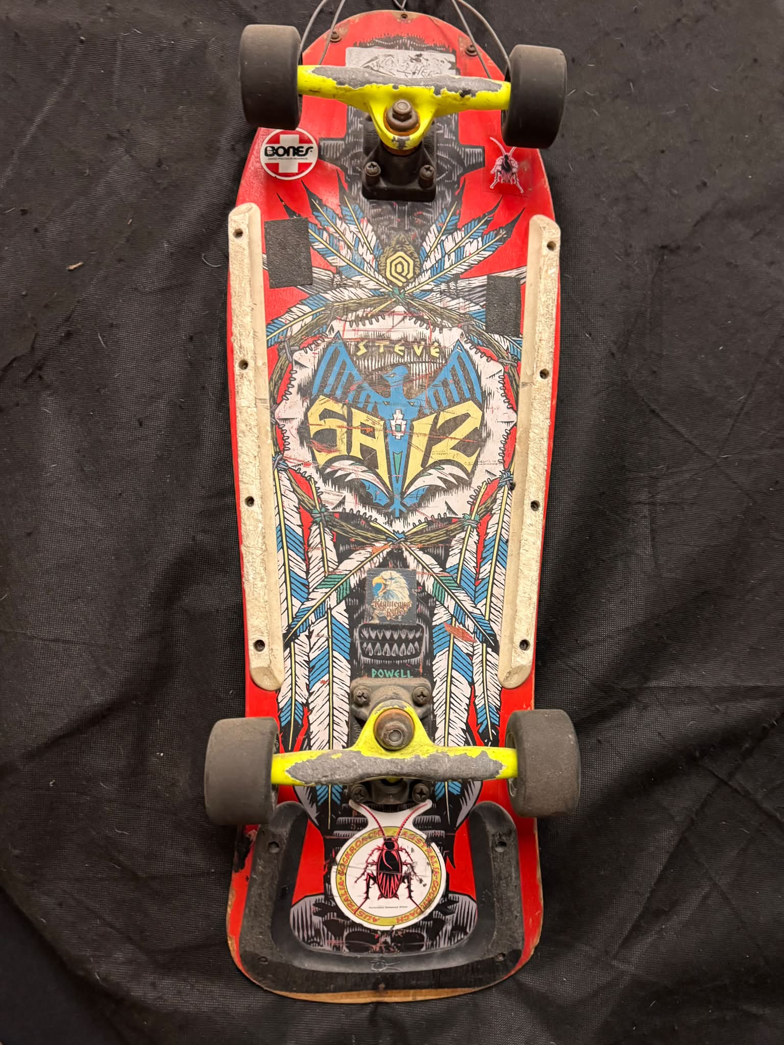 Skater's vintage Powell Peralta banner and memorabilia