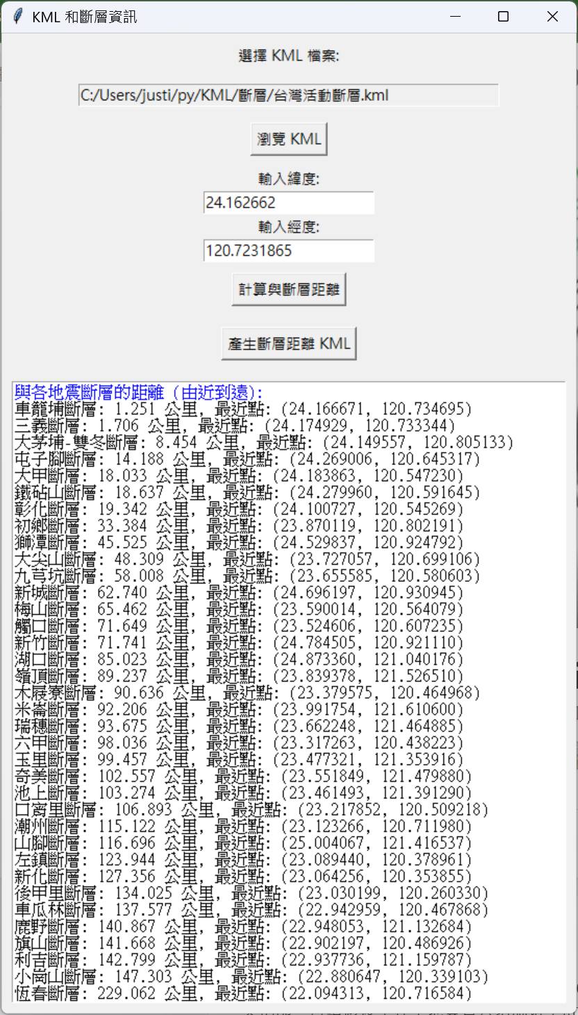 Justin Shih - 從昨晚開始建立台灣活動斷層的 KML 然後寫 python... | Facebook