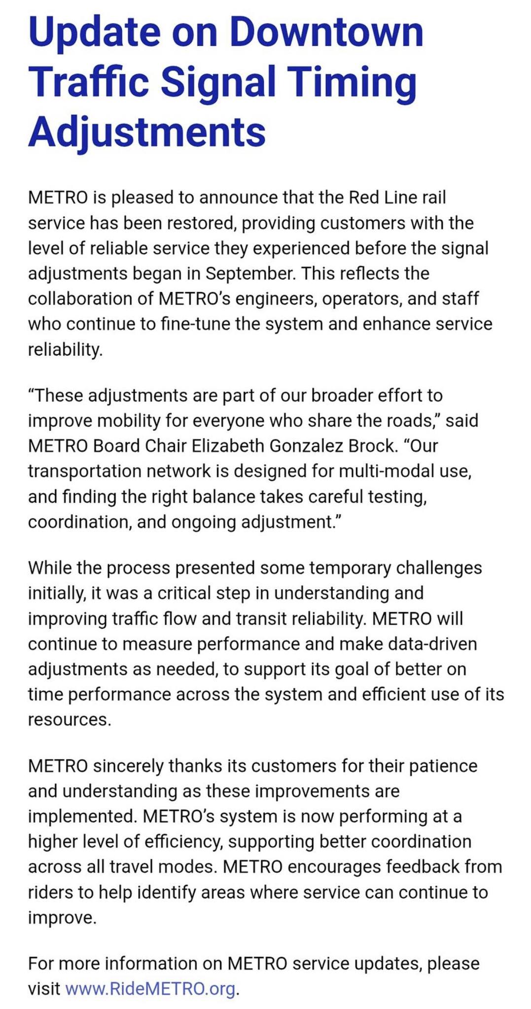 🚦 ️ Red Line signals restored downtown! ️🚦 | Facebook