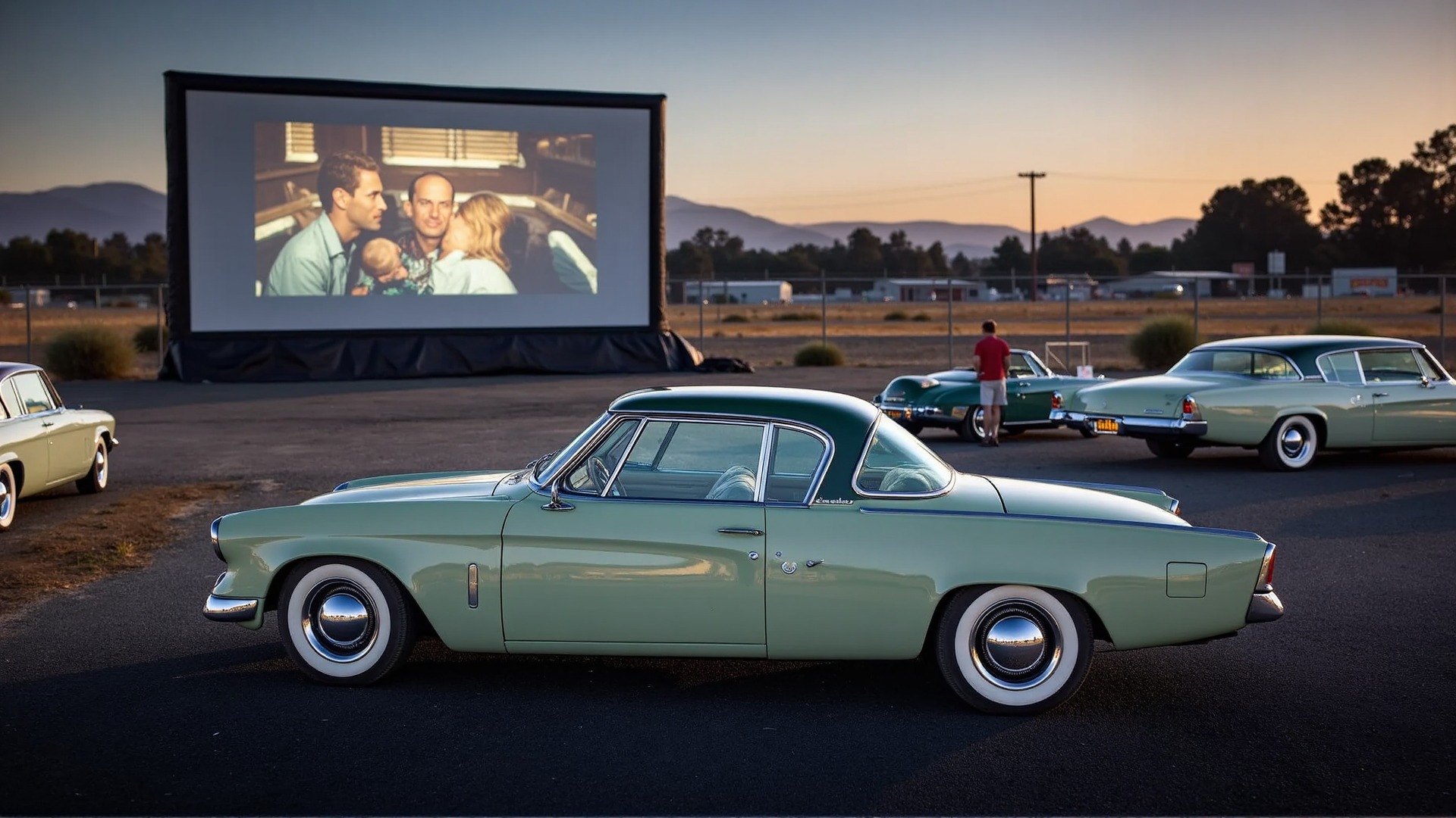 almond green Studebaker Commander Starliner 1953 coupé, vintage  display picture 1