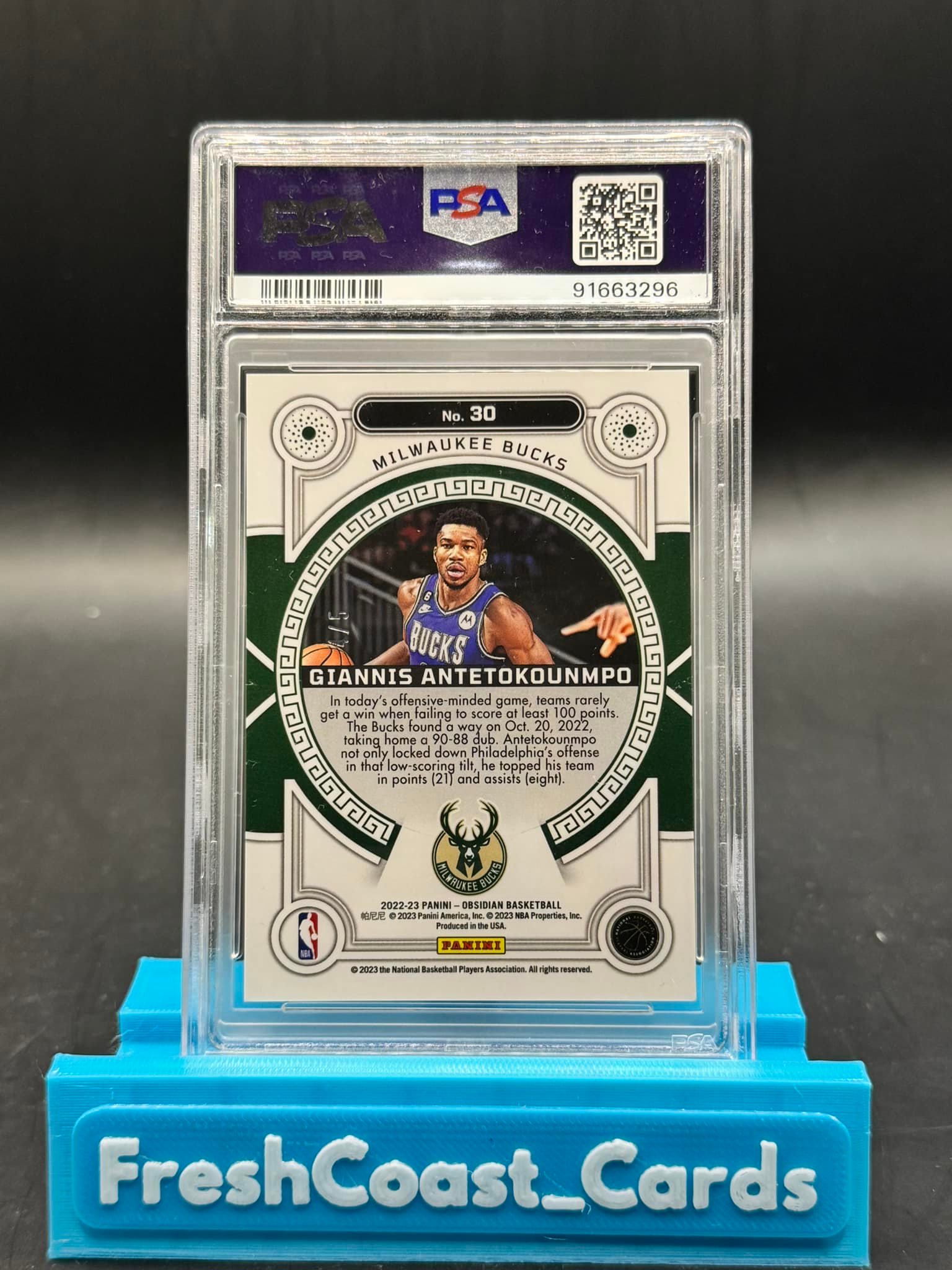 2022-23 Panini Obsidian Giannis Antetokounmpo Red Electric Etch 