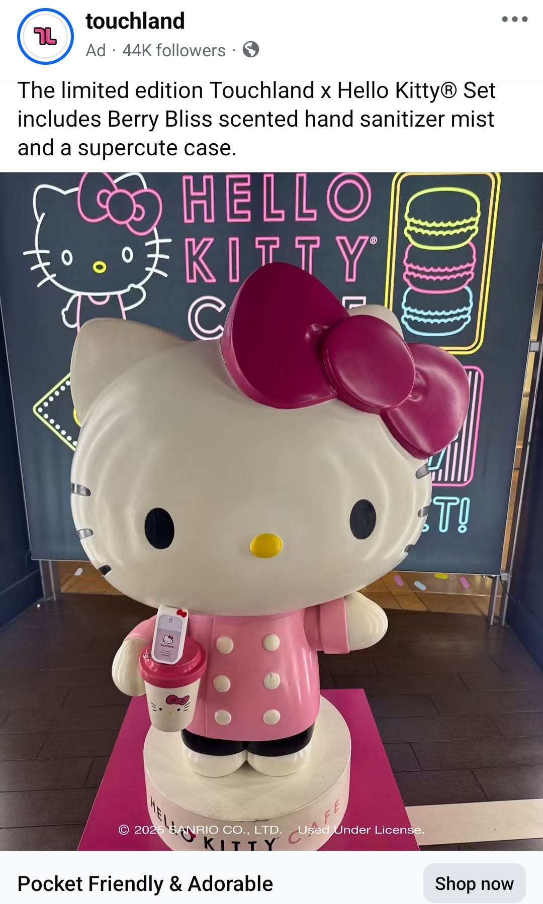 Touchland x Hello Kitty limited edition hand sanitizer