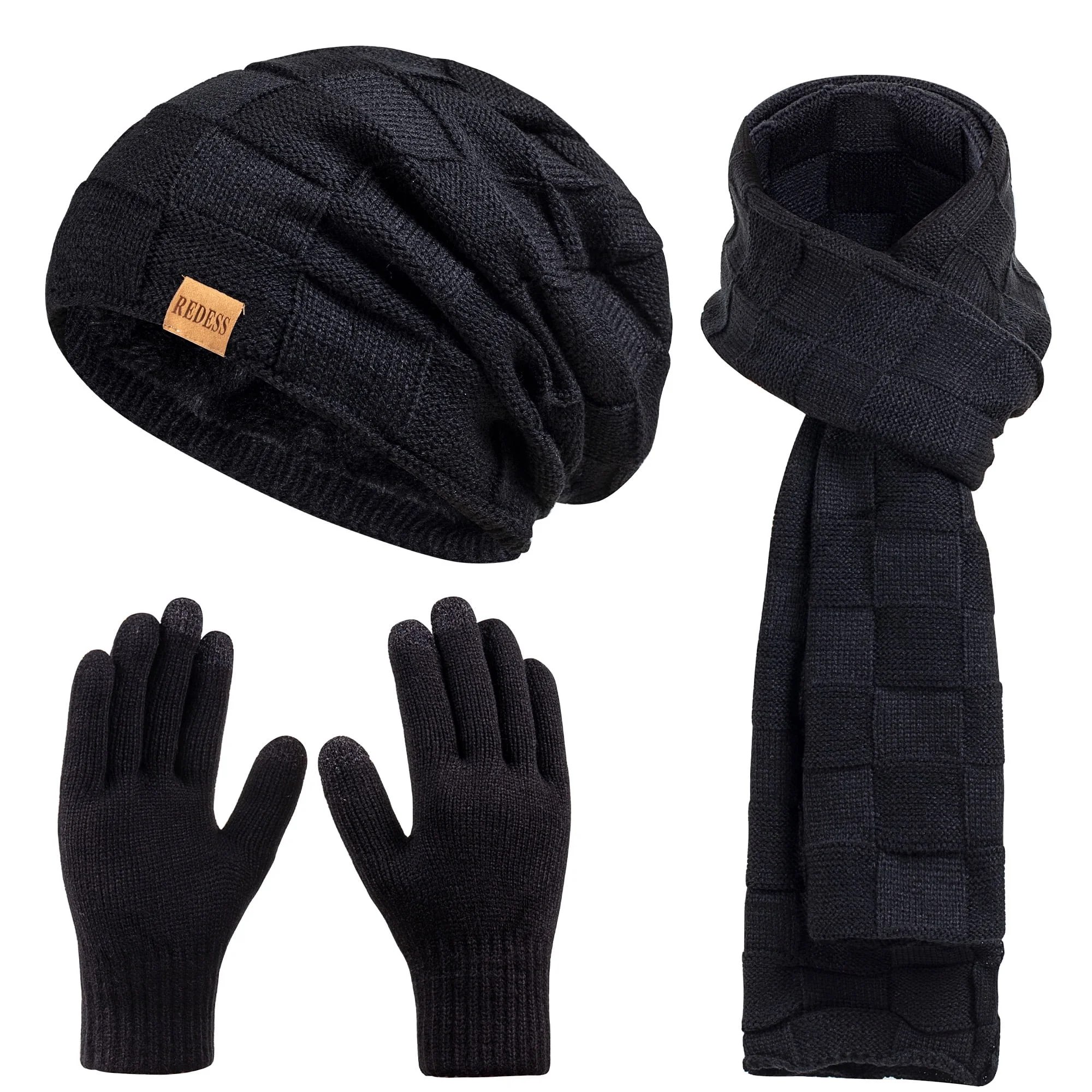 Kids Winter Hat Gloves Scarf Set – Fleece Lined Beanie, Neck Warmer & Knit Gloves For Toddlers To Teens (2-14 Years)