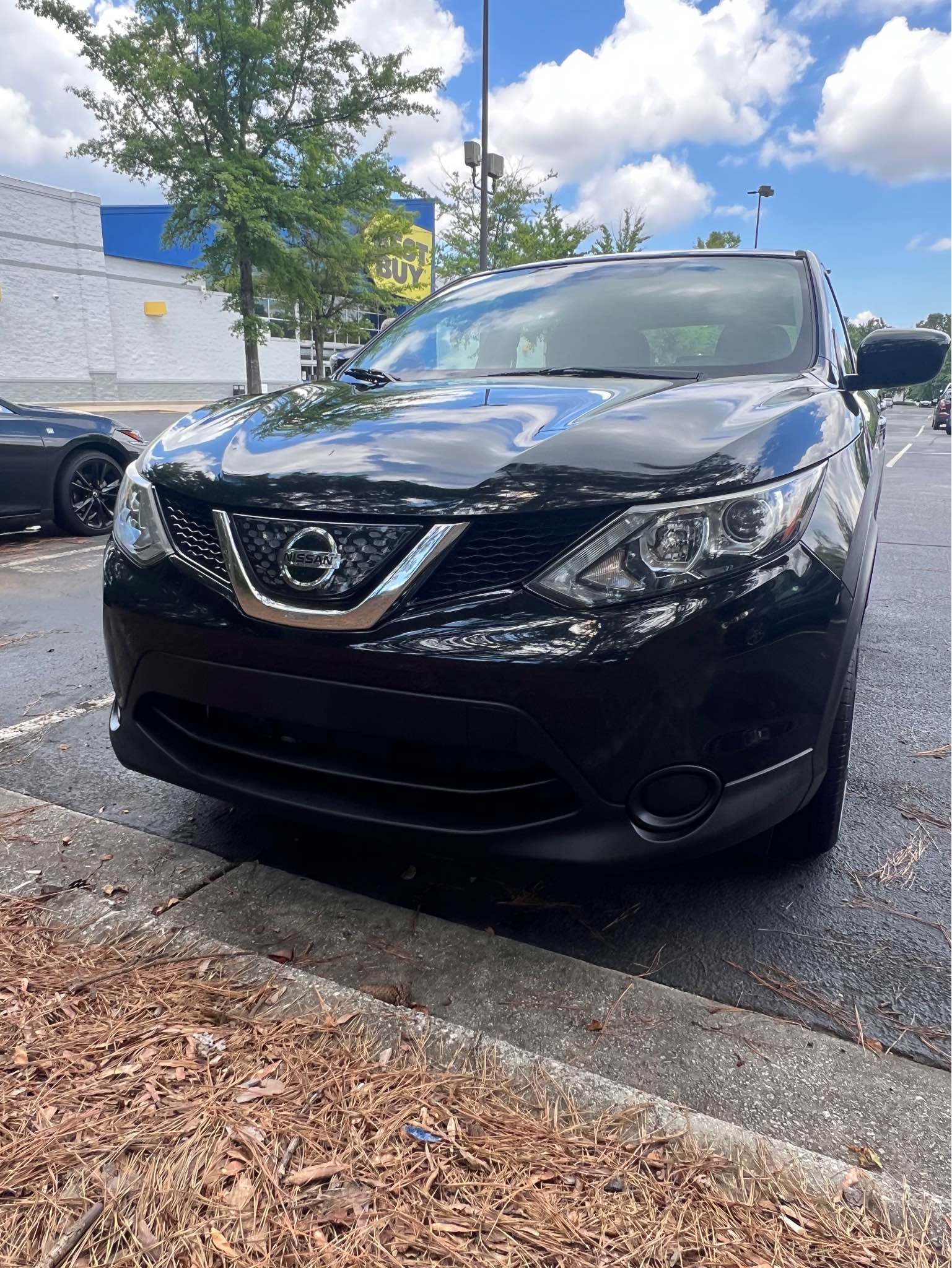 Front Upper Black Chrome Grille For 2017-2018 Nissan Rogue Sport - Honeycomb Style, ABS Plastic