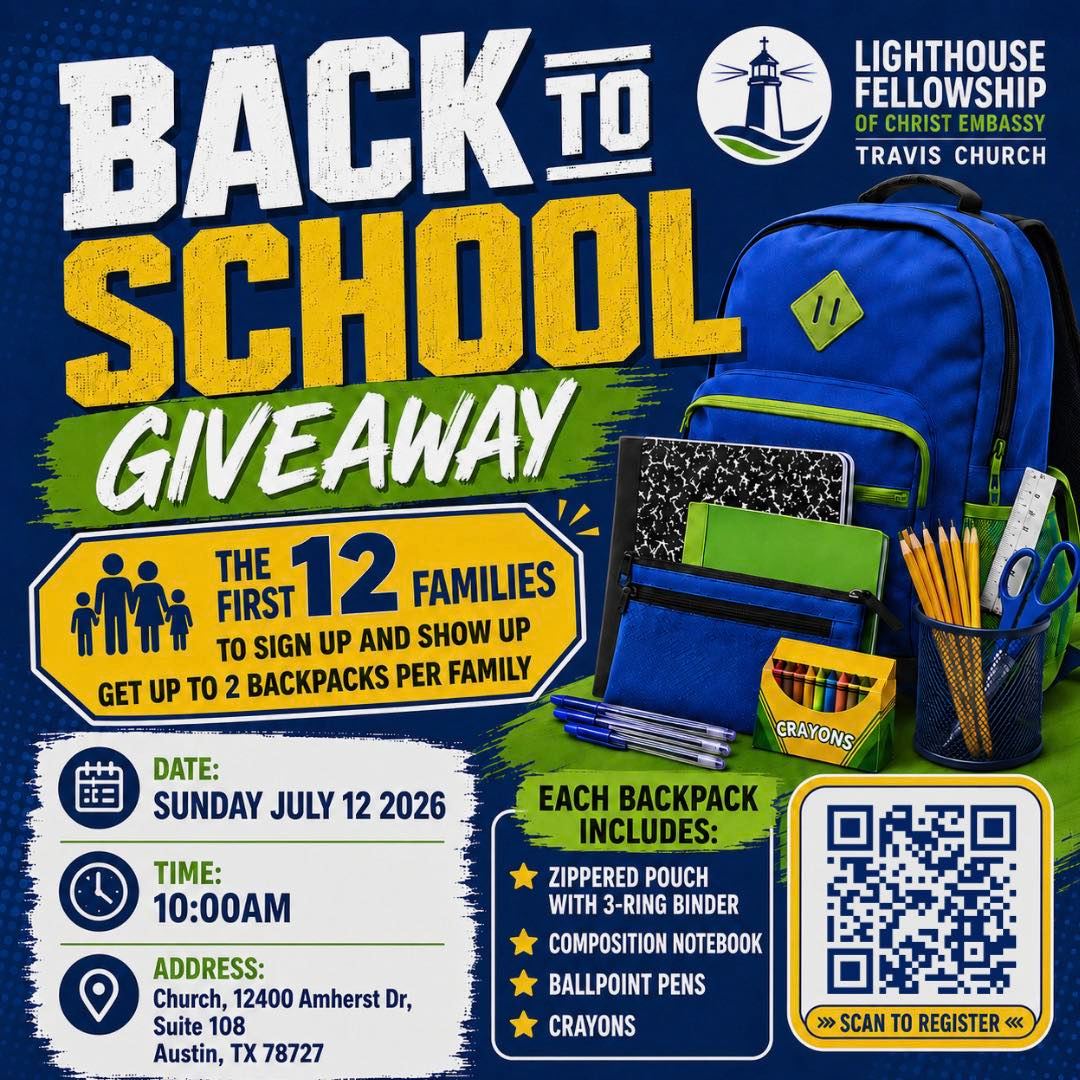 Today at 9am we will be handing out backpacks with school supplies.