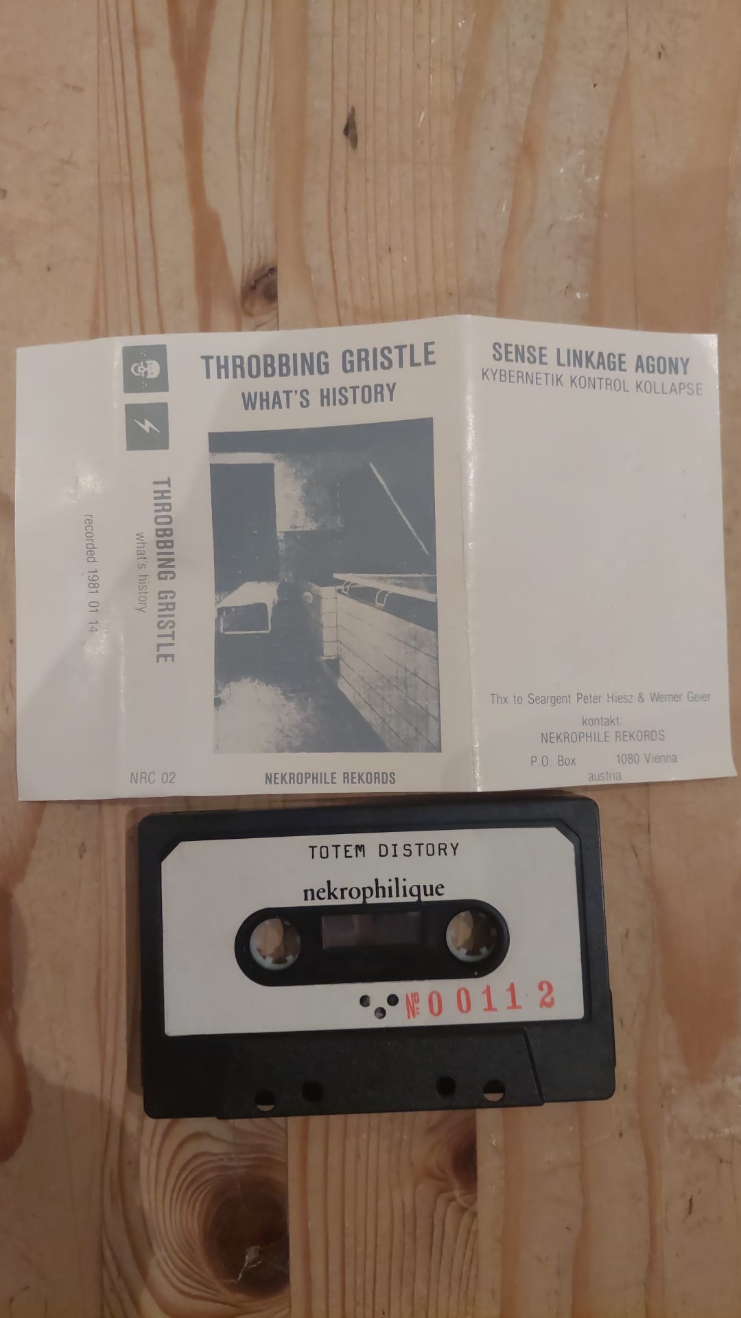 Throbbing Gristle cassette tape for sale with authenticity info