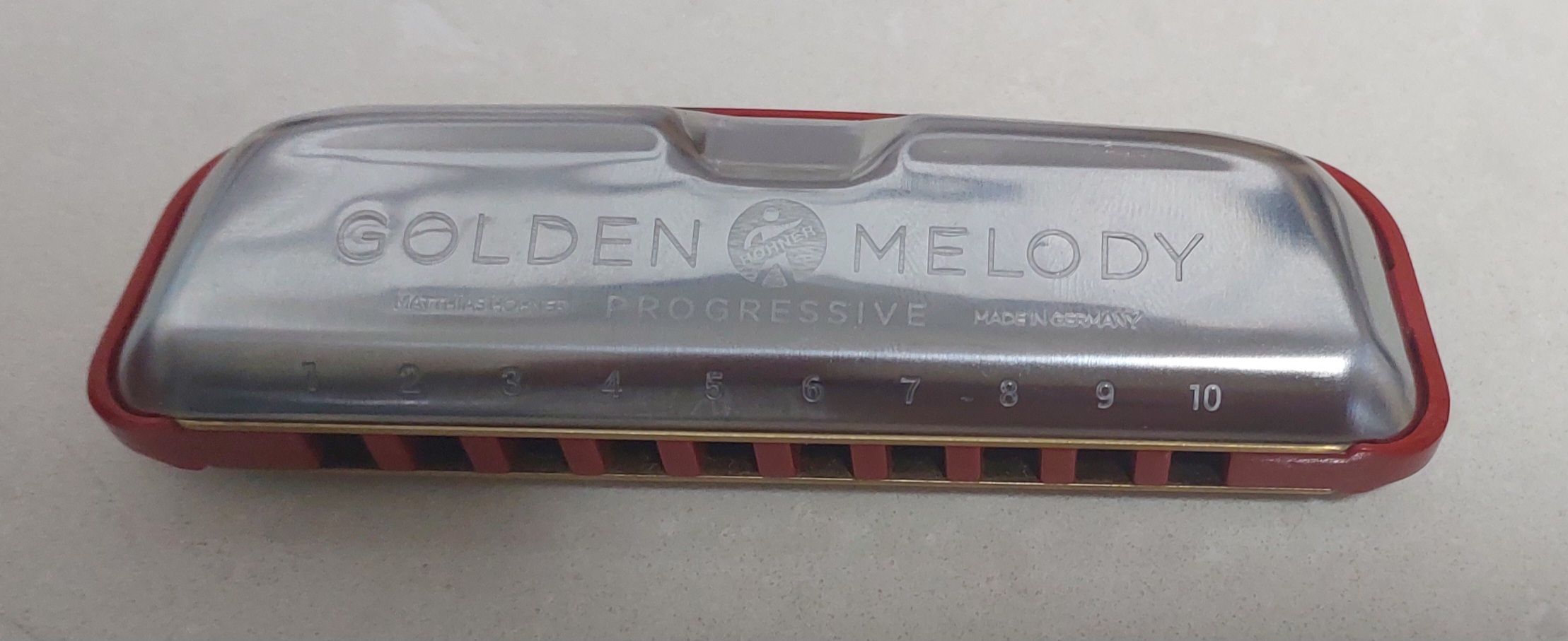 Harmonica Hohner Golden Melody 542 - Clé De G, 20 Trous, Accordage Tempéré égal (12TET), Look Rétro Graphite