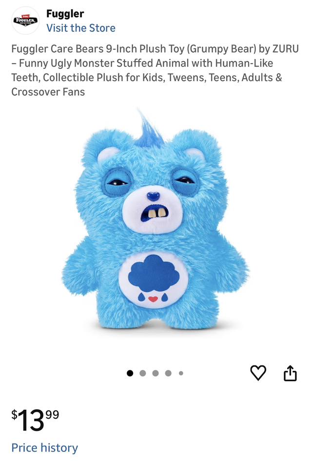 Fuggler Care Bears plush toys available on Amazon
