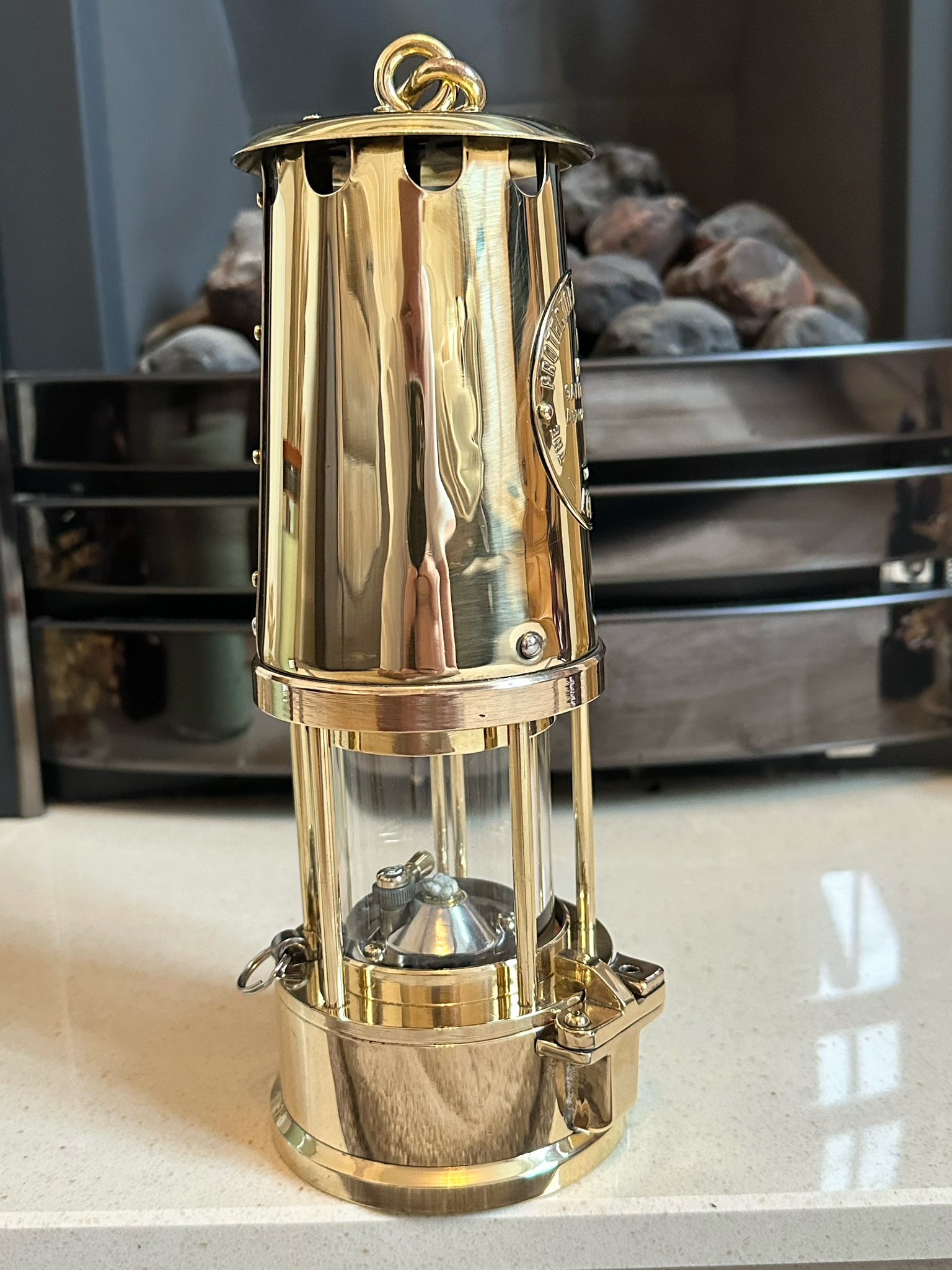 This stunning vintage brass miners lamp from Ferndale Coal
