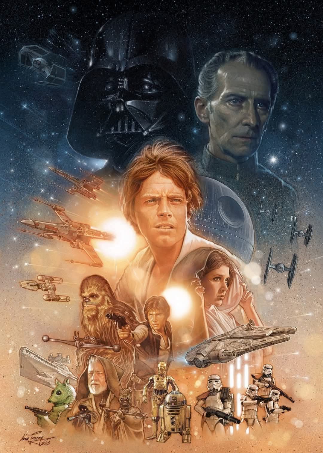 Amazing Star Wars art for Episodes IV, V and VI.