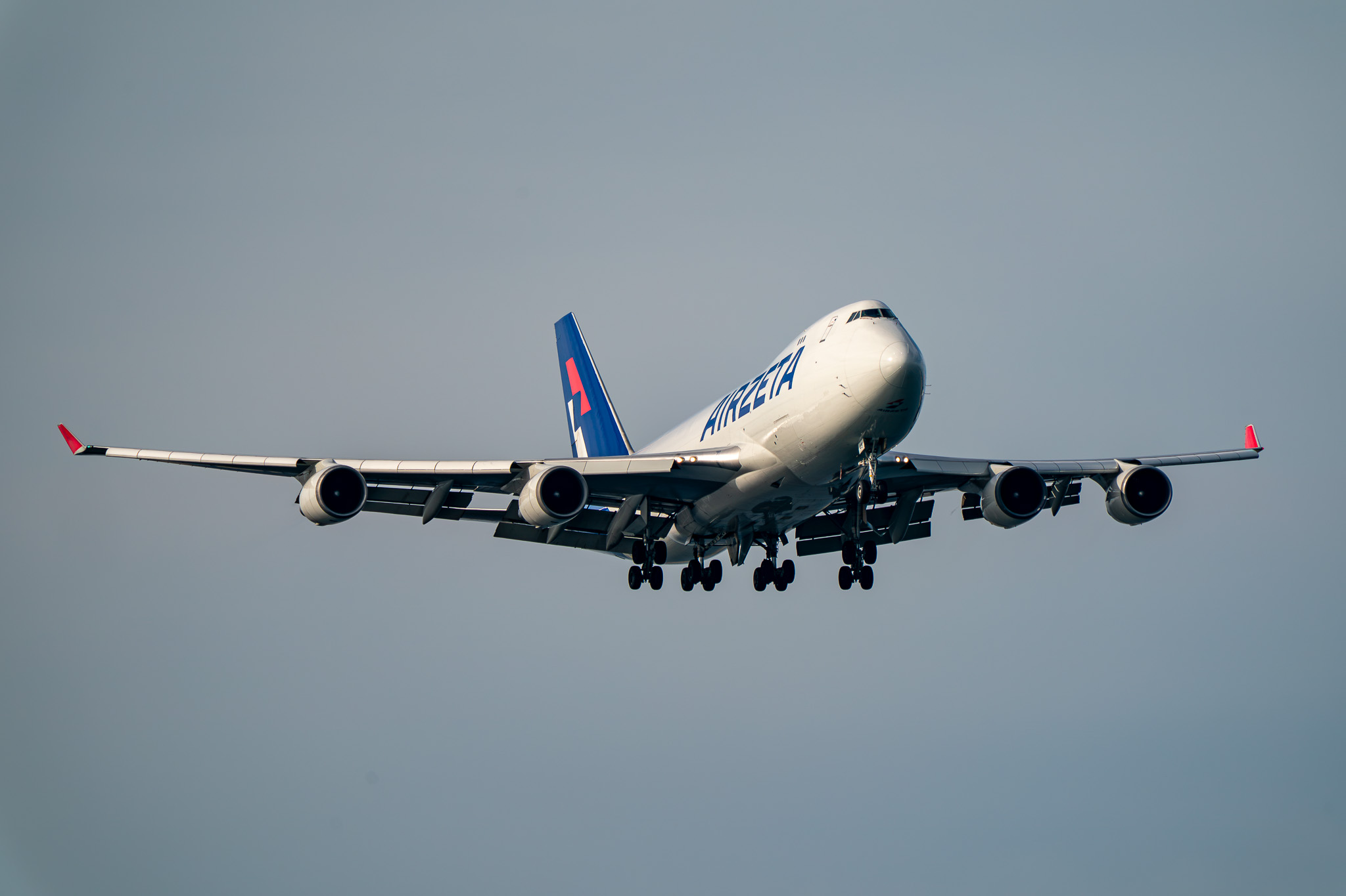 Air Zeta 747-400F just kissed the runway this evening, Friday, @ SEA.