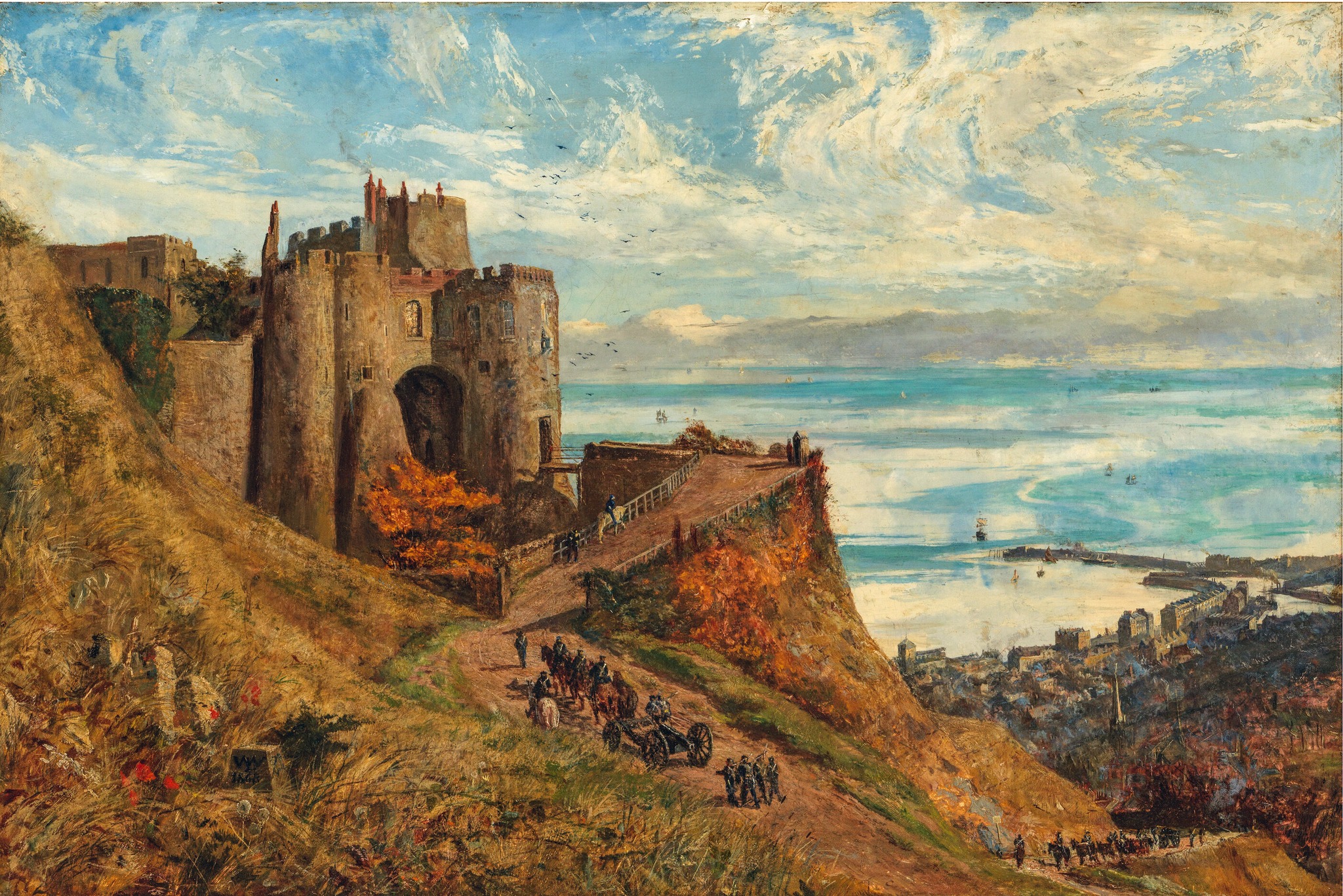 William Linton (British, 1791-1876) Dover Castle signed with  display picture 1