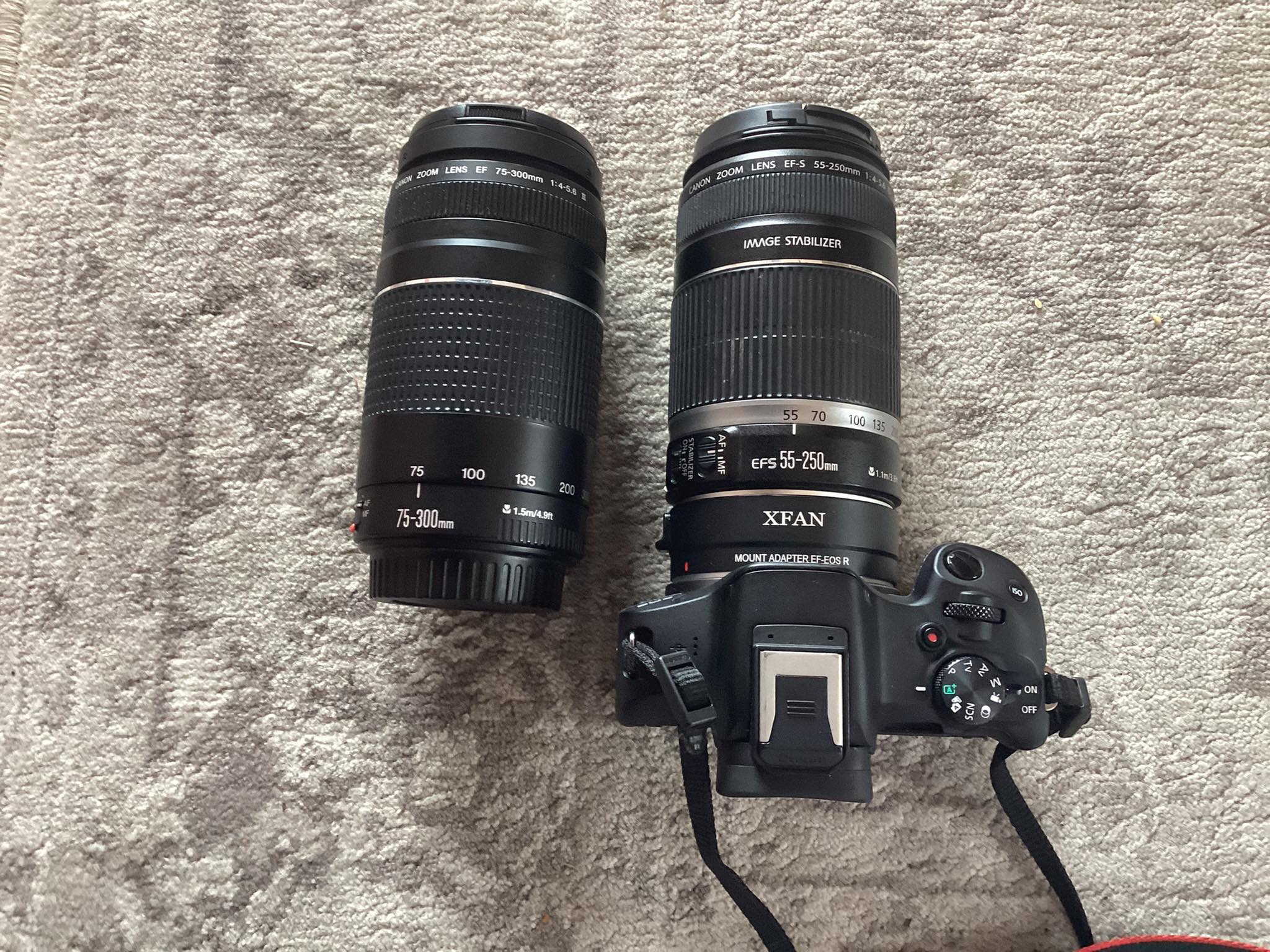 What adapter is needed for Canon EF 75-300 lens to work with Canon