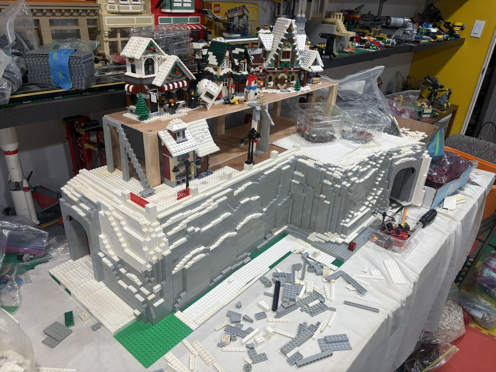 LEGO ® Winter Village | Using scrap wood to make support structures is ...
