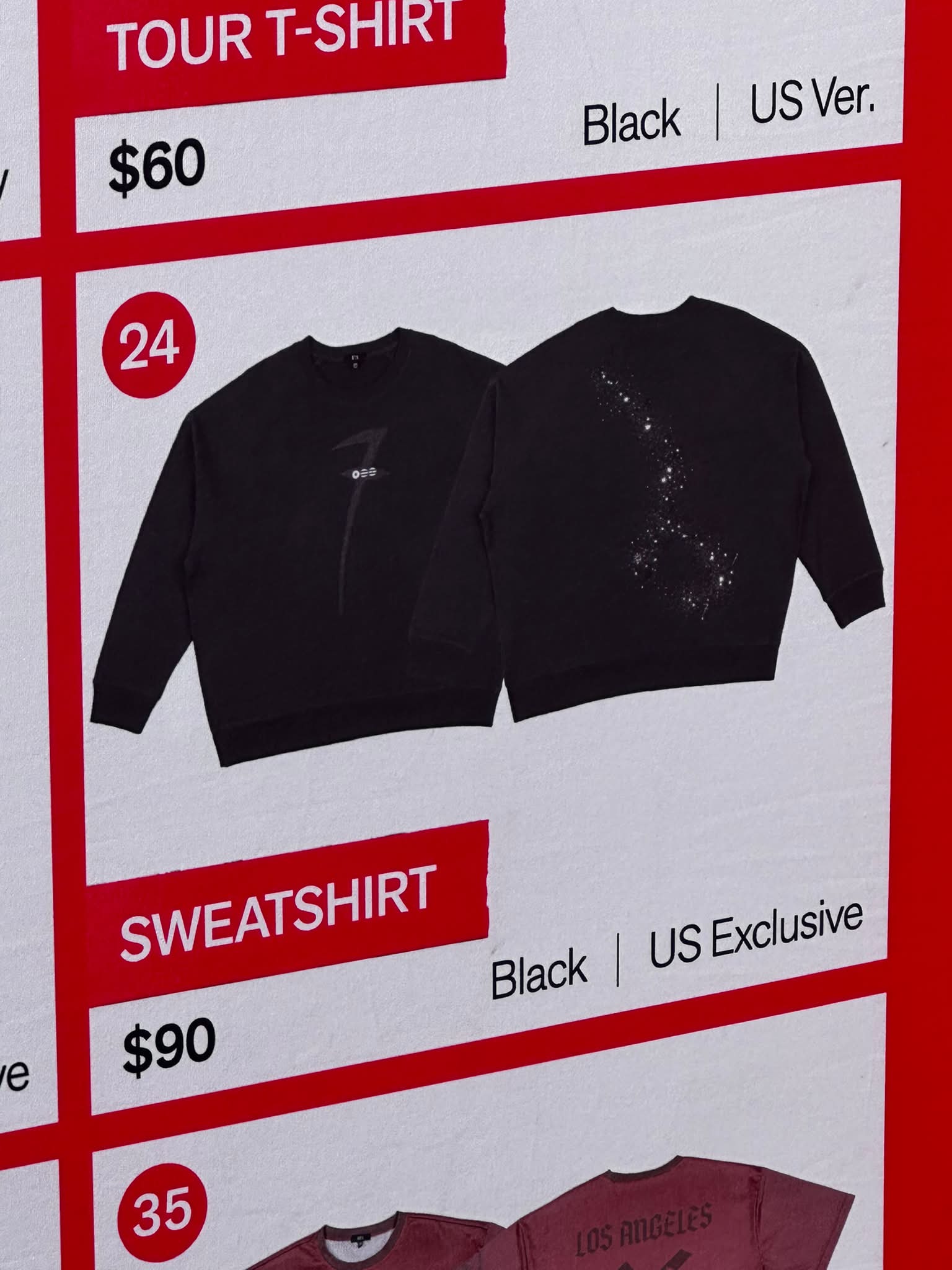 BTS Las Vegas Concert Merchandise for Sale: XL Black US Exclusive