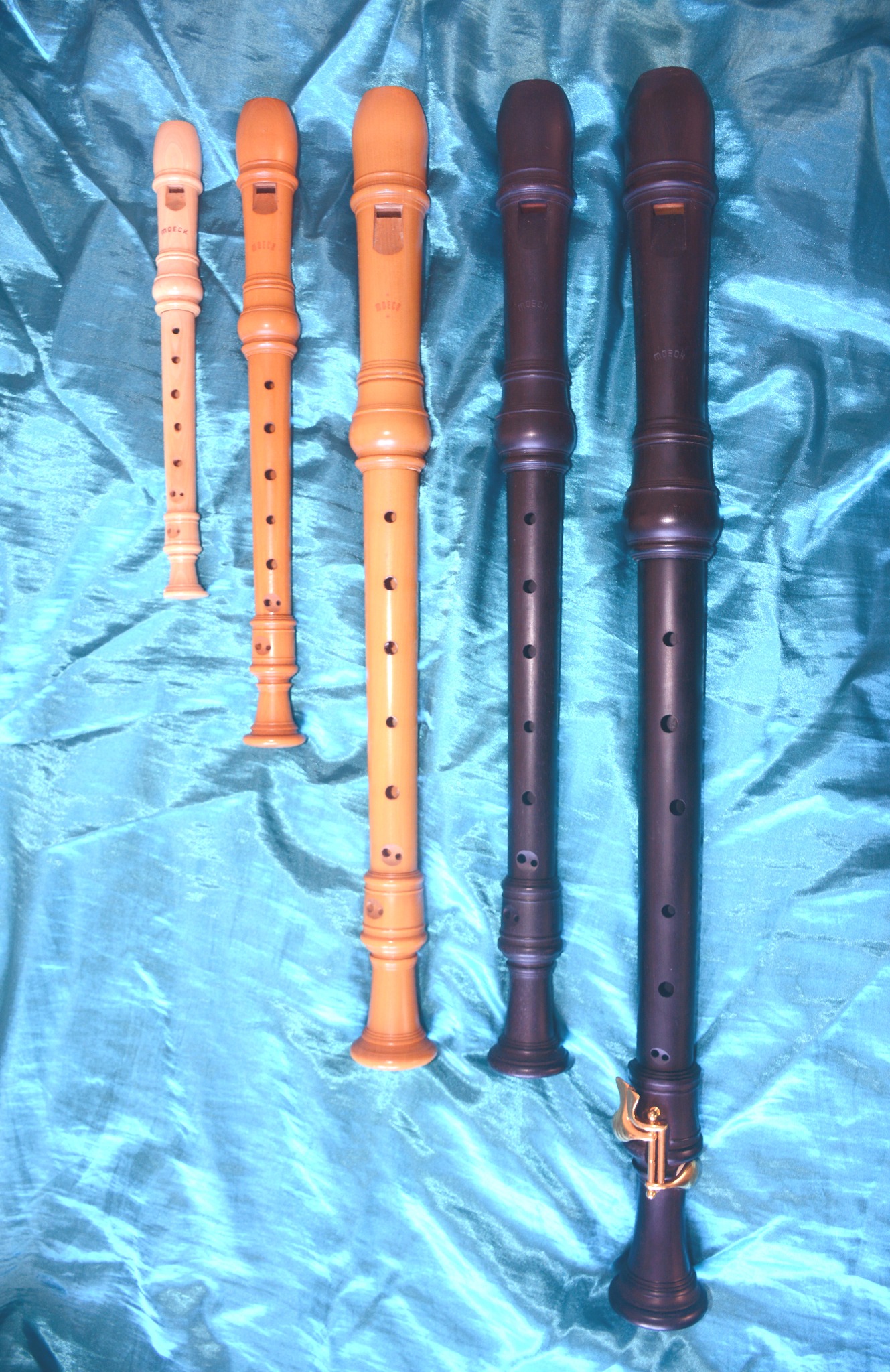 My collection of Moeck Rottenburgh recorders. From left to right 