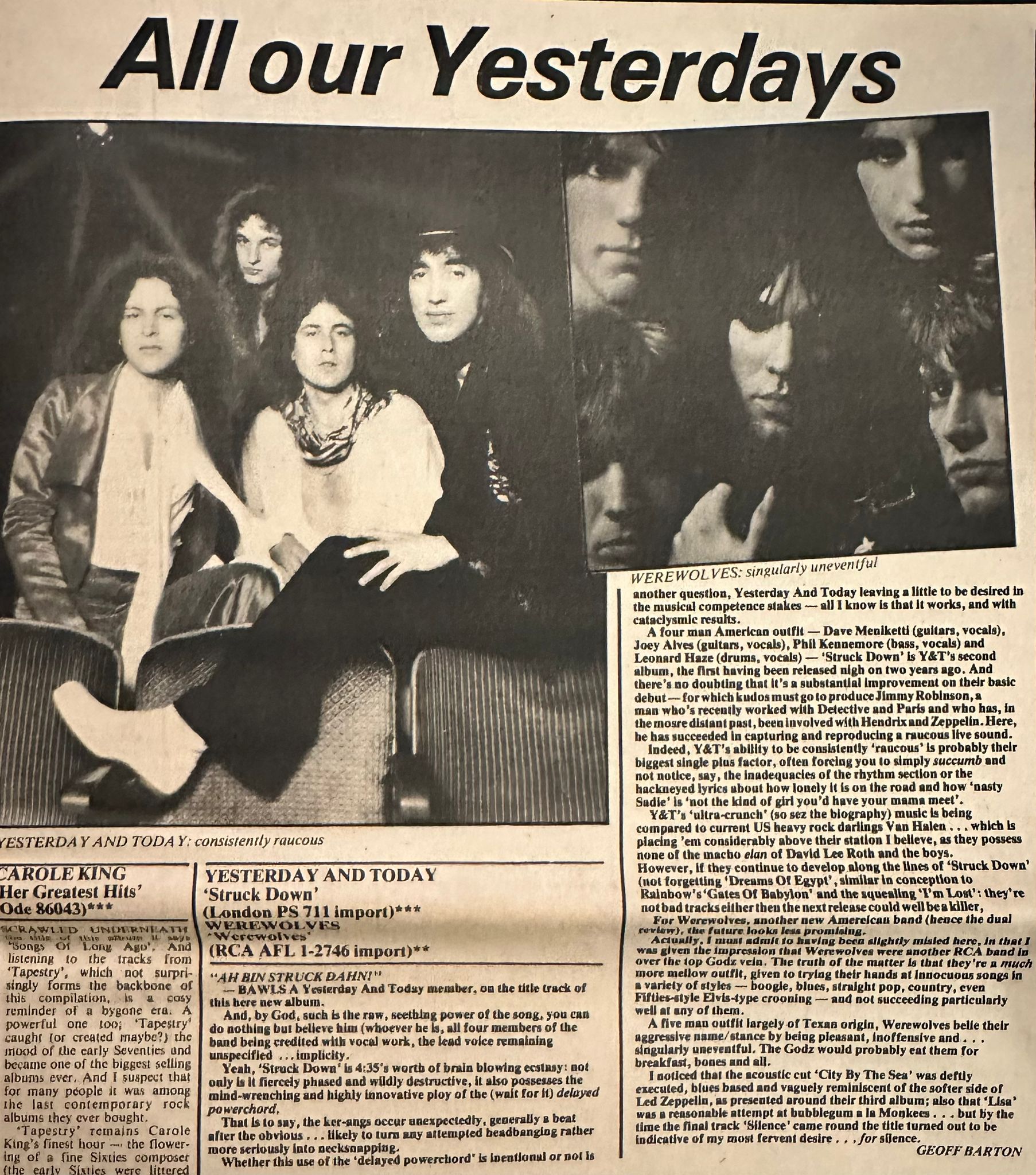 Reviews of Yesterday and Today
