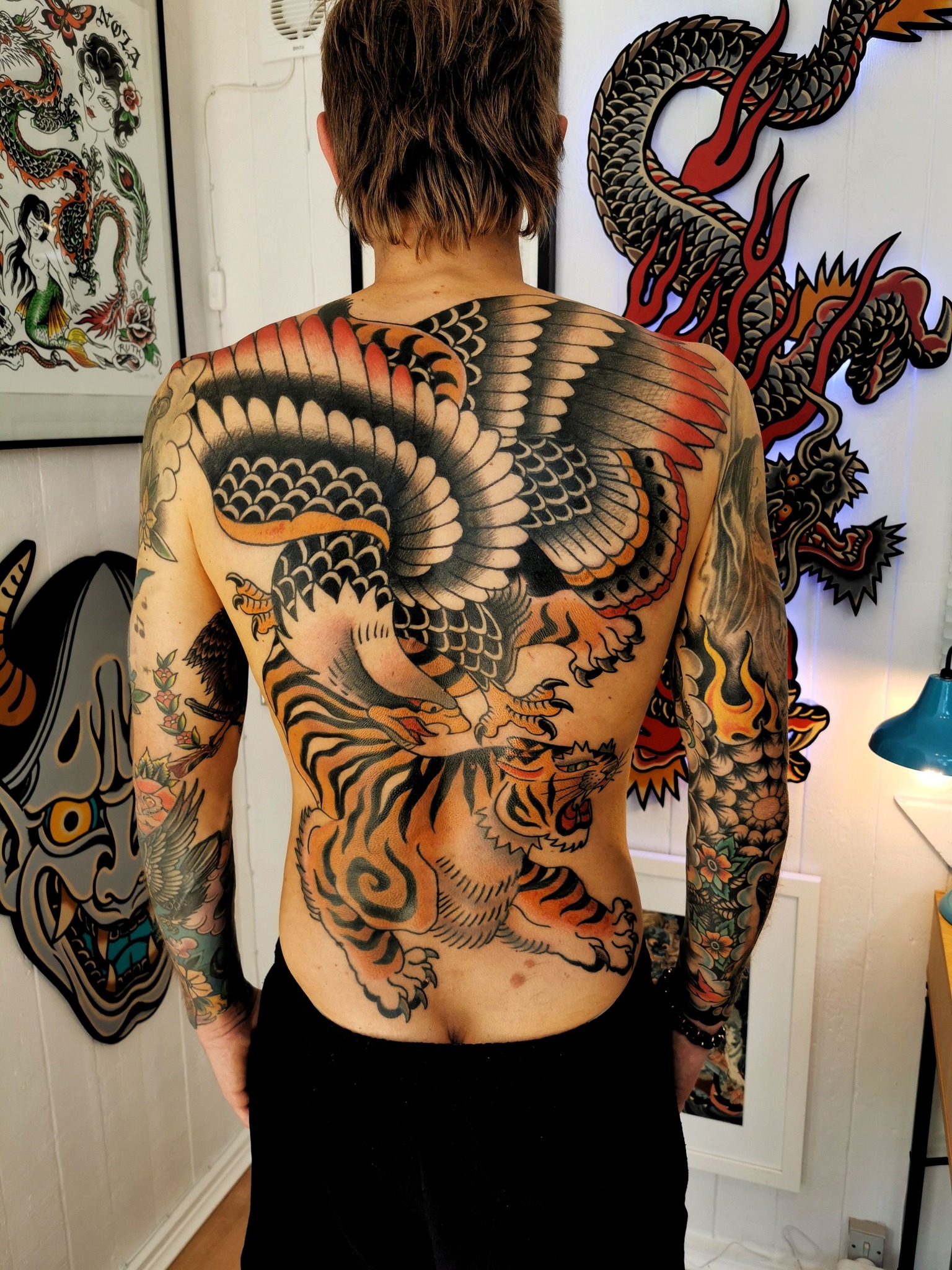 Traditional backpiece 3 sessions 10 hours. By me @juddripley