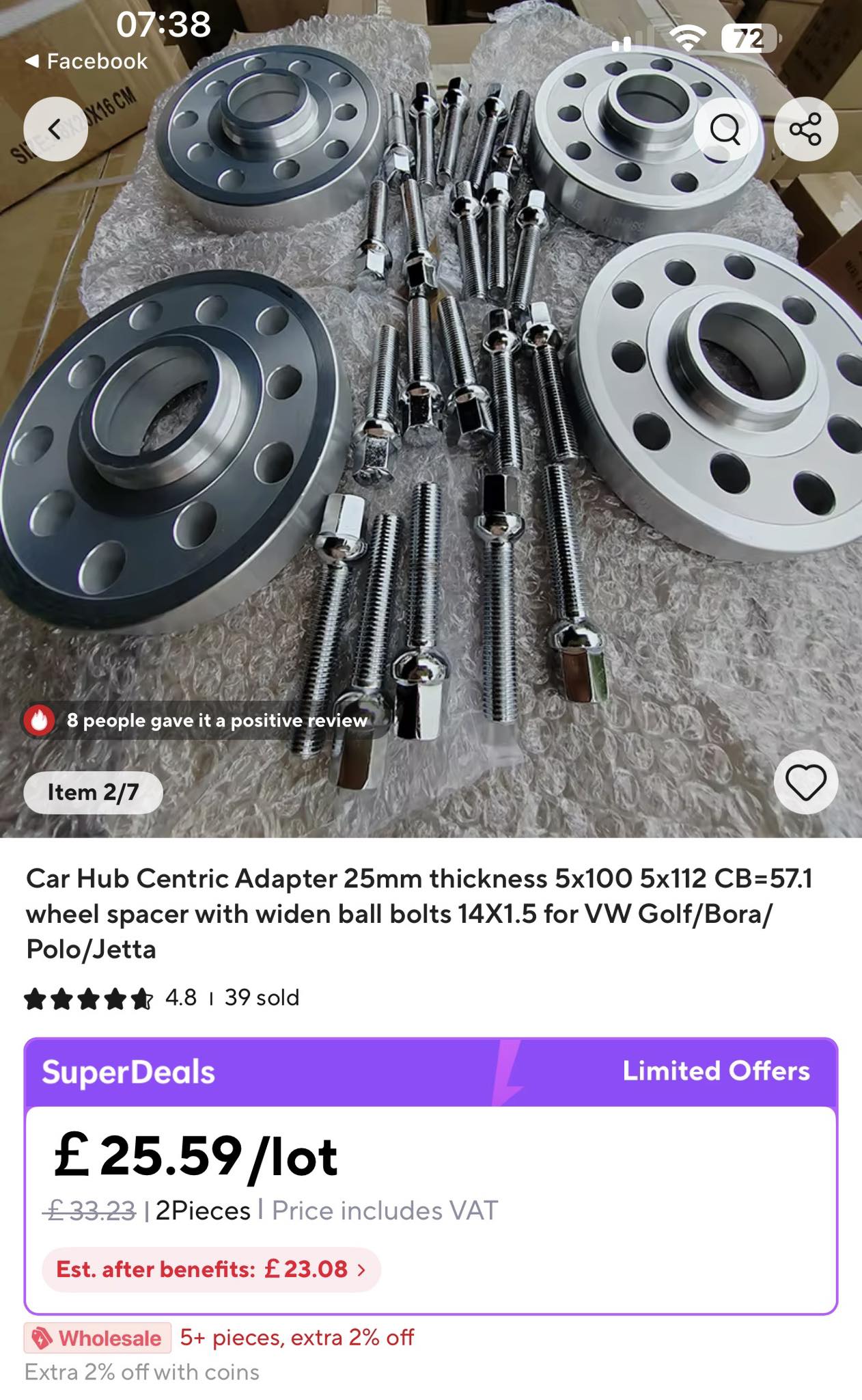 5x112 Mercedes Hubcentric Wheel Spacers - 10.5 mm (Thin Lip CB