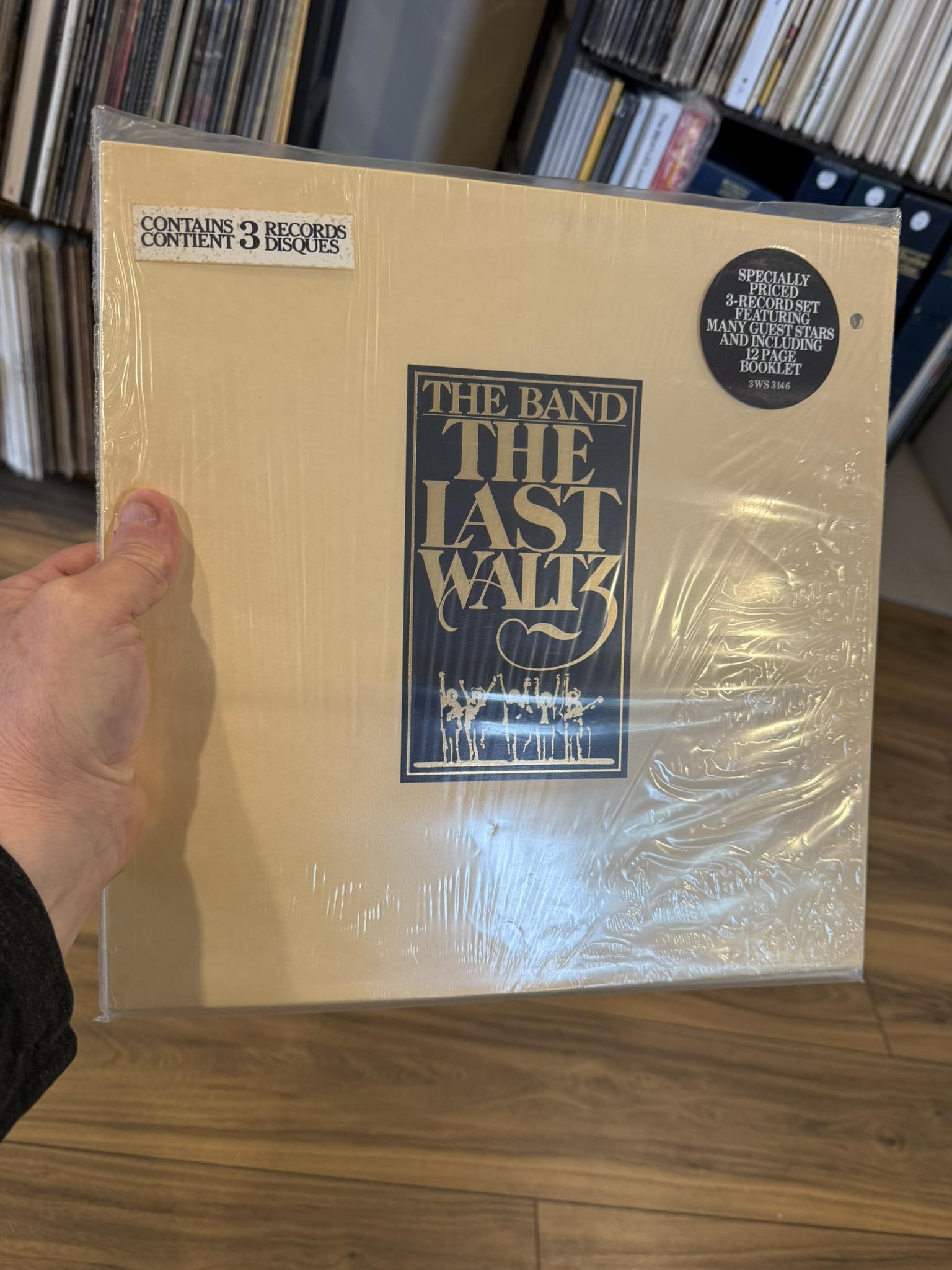 Vintage 3-LP vinyl record set of 'The Last Waltz' by The Band