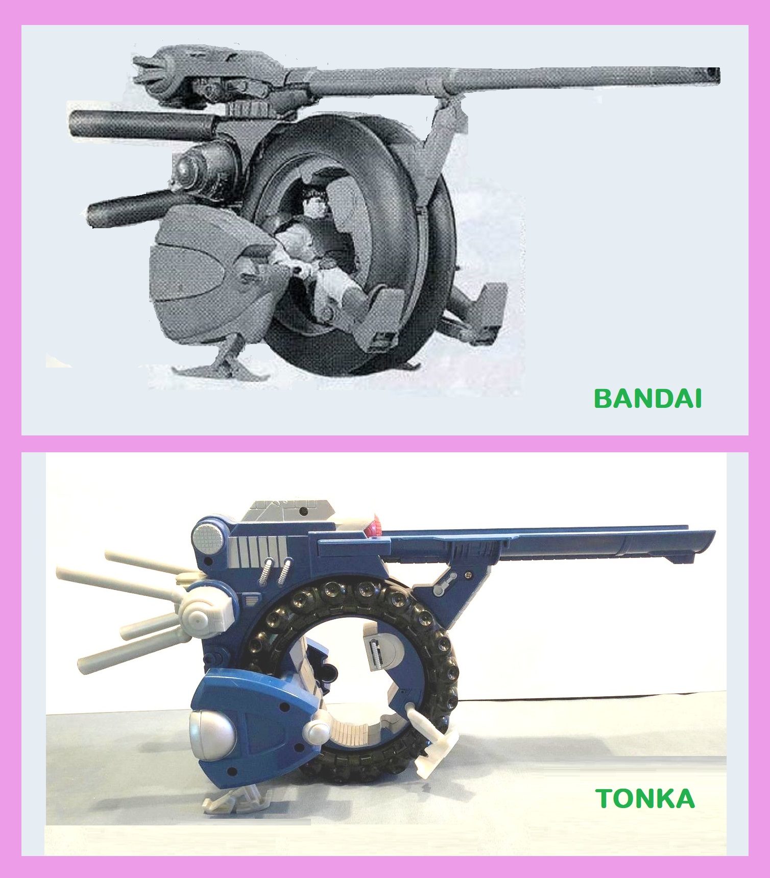 What are the missing parts for Bandai Spiral Zone toys?