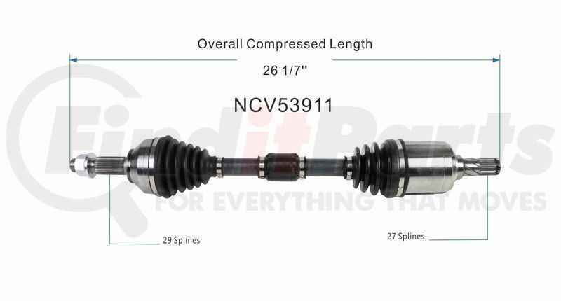 2X Front CV Axle For Nissan Altima 2007-2013 2.5L Auto CVT trans Left