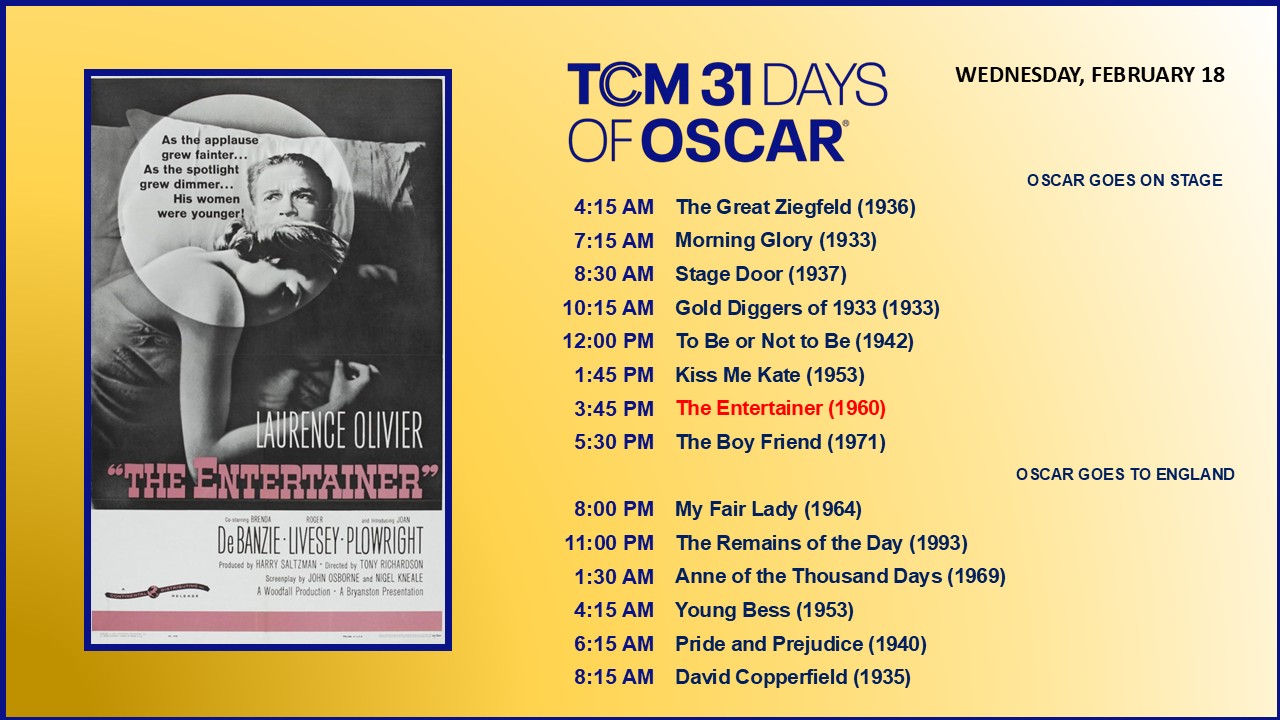 Turner Classic Movies Fan Site | Day 06 – The Entertainer (1960) Archie ...