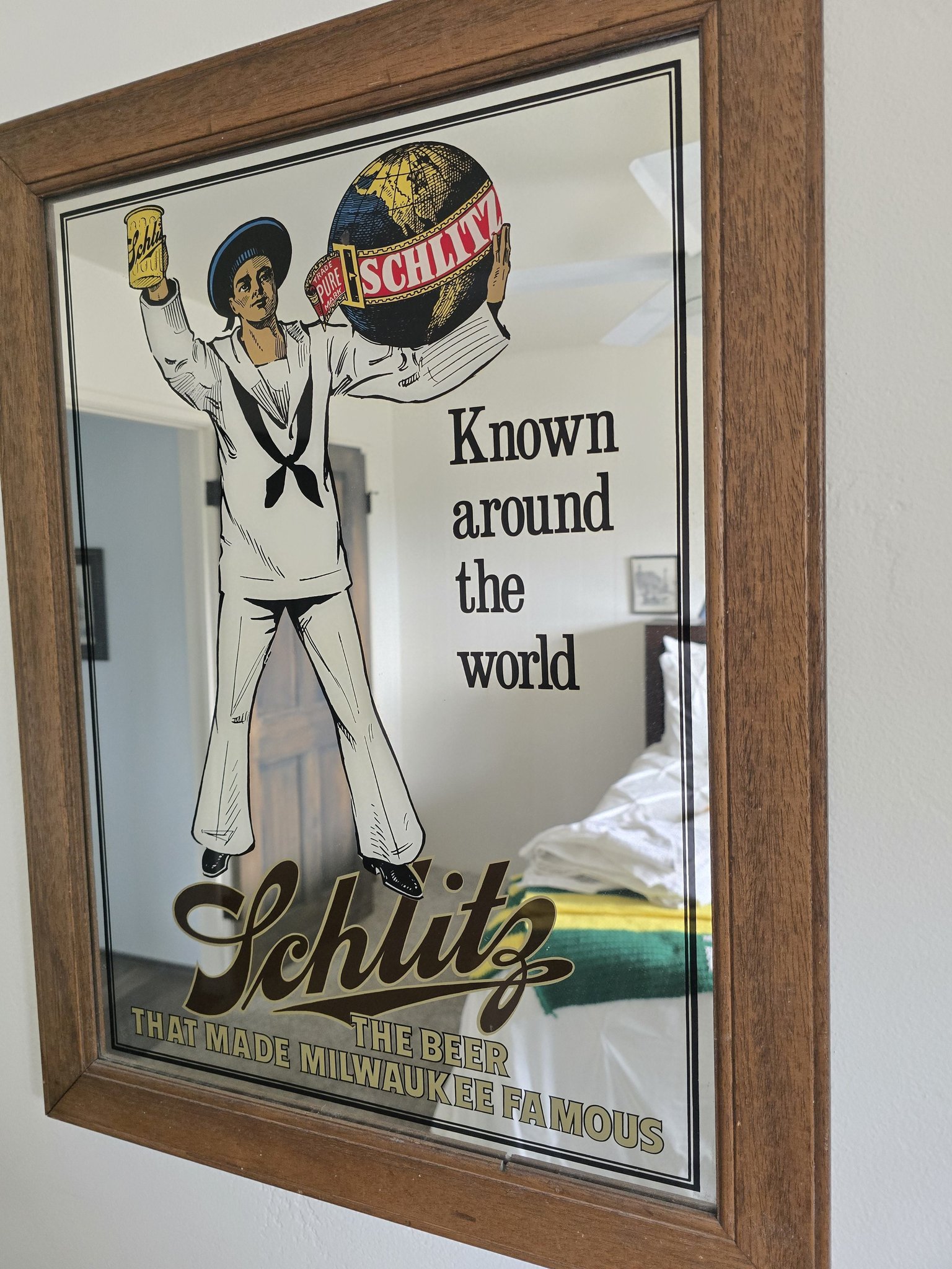 Vintage Schlitz mirror sign from 1983