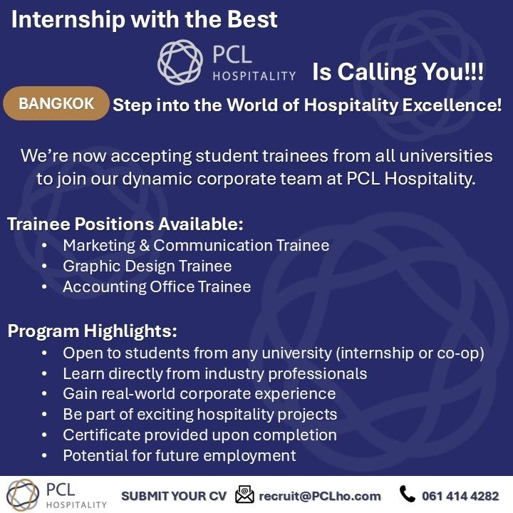 Internship/Jobs Bangkok การฝึกงาน / งานในกรุงเทพ | 🎓 เปิดรับนักศึกษาฝึก ...