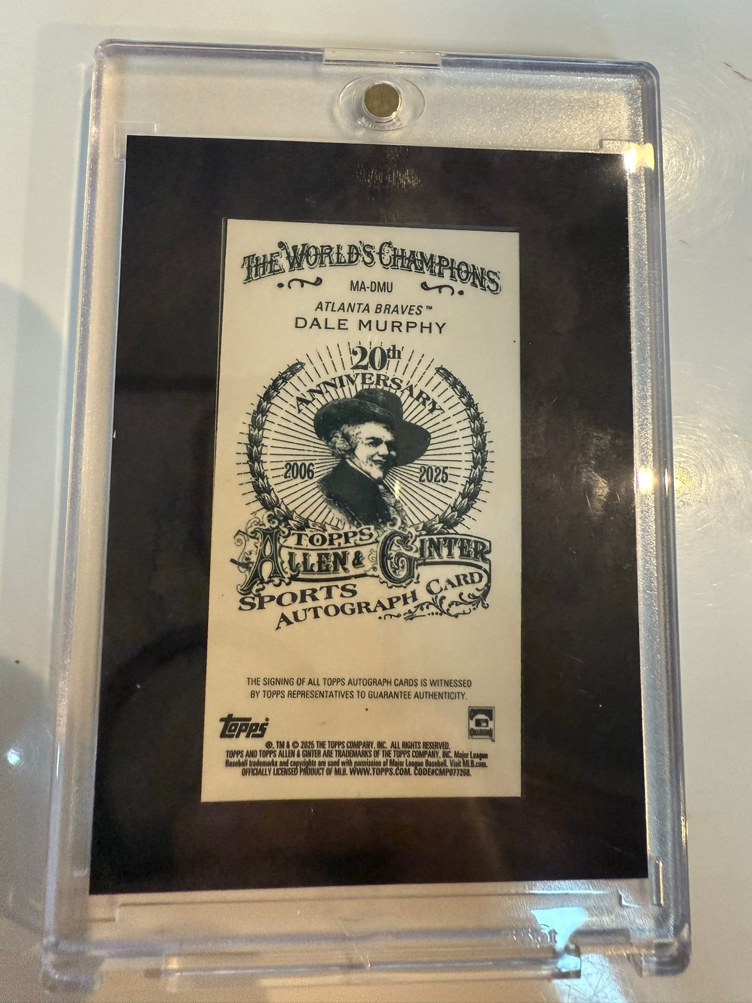 2025 Allen & Ginter Dale Murphy autograph card