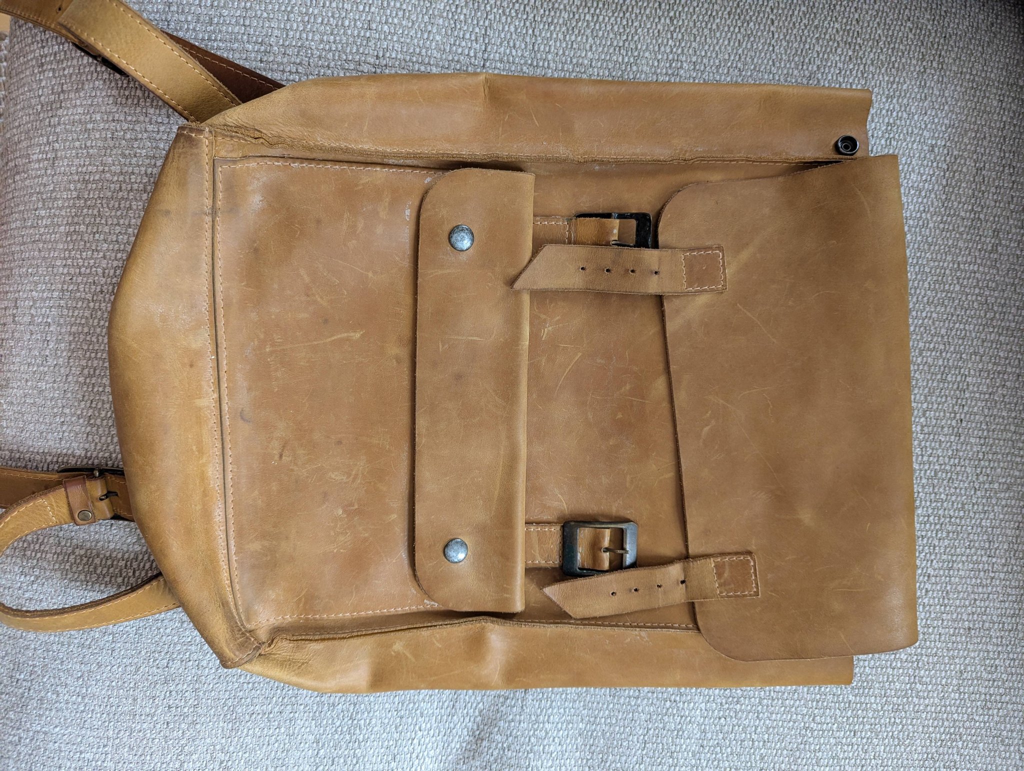 dirty leather backpack Wild Boar Mens Laptop Backpack Leather -