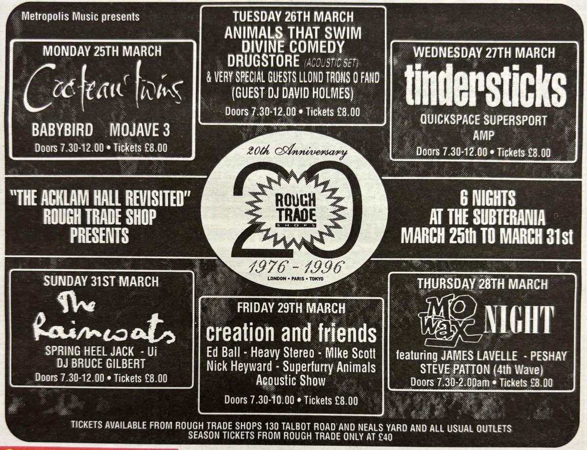 Cocteau Twins play Rough Trade Shops 20th anniversary gig