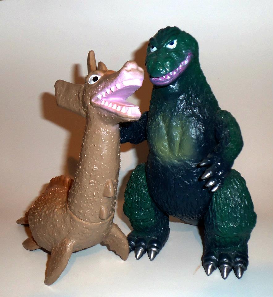 Marmit's Godzilla and Zandosis vintage toys