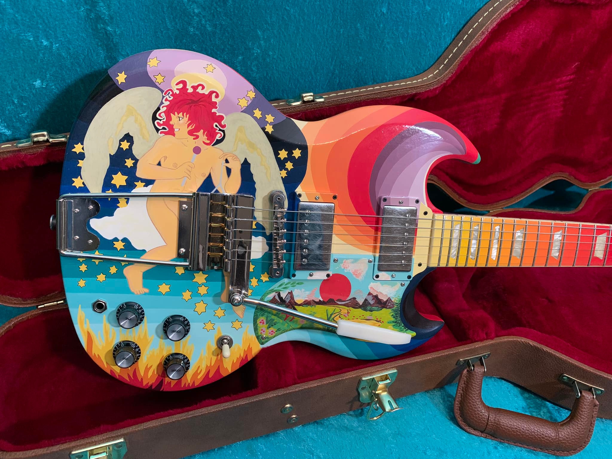 Hand-painted Eric Clapton Fool Gibson SG for sale