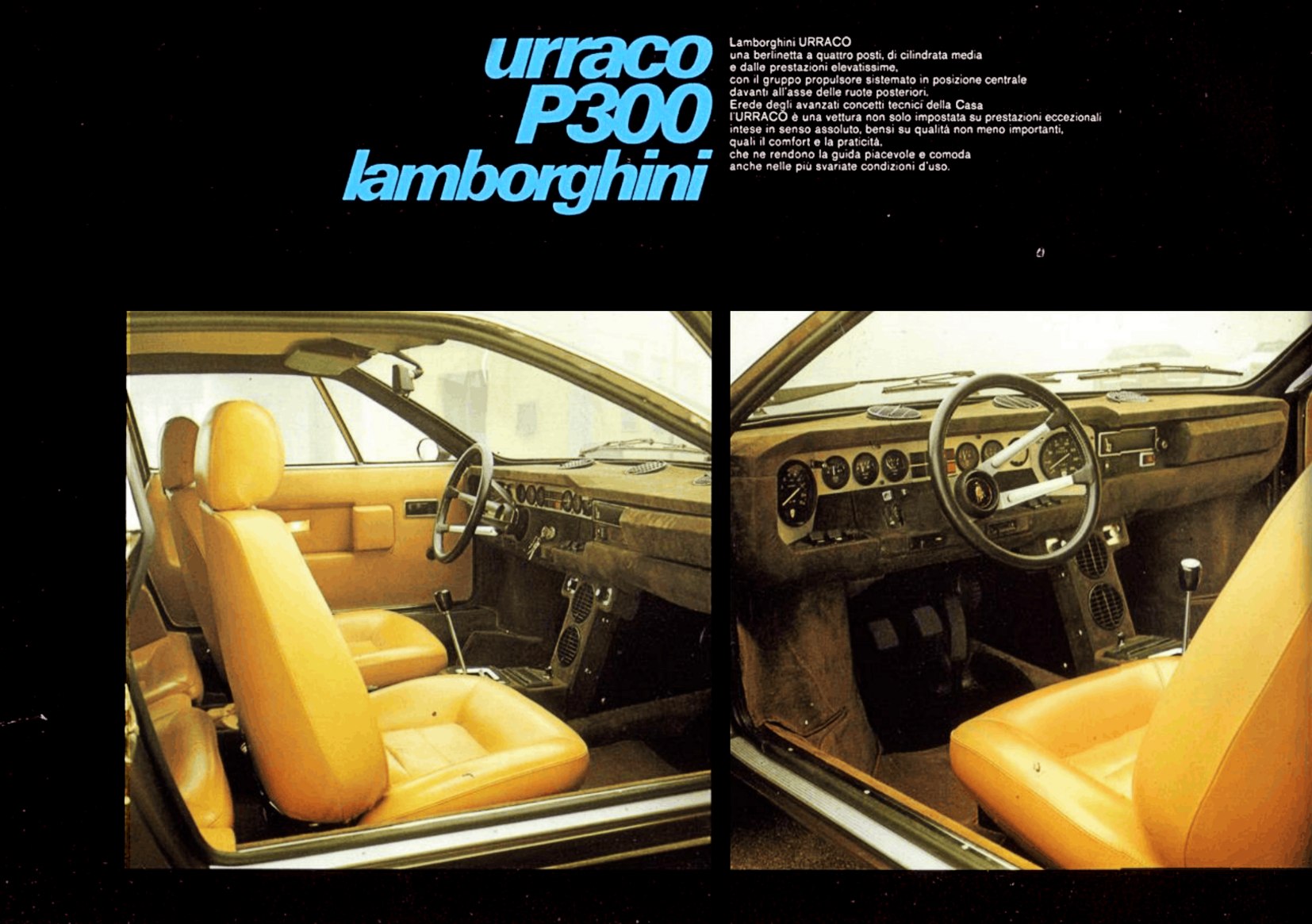 1974 Lamborghini Urraco P300 Brochure Cil ilindrata medu me